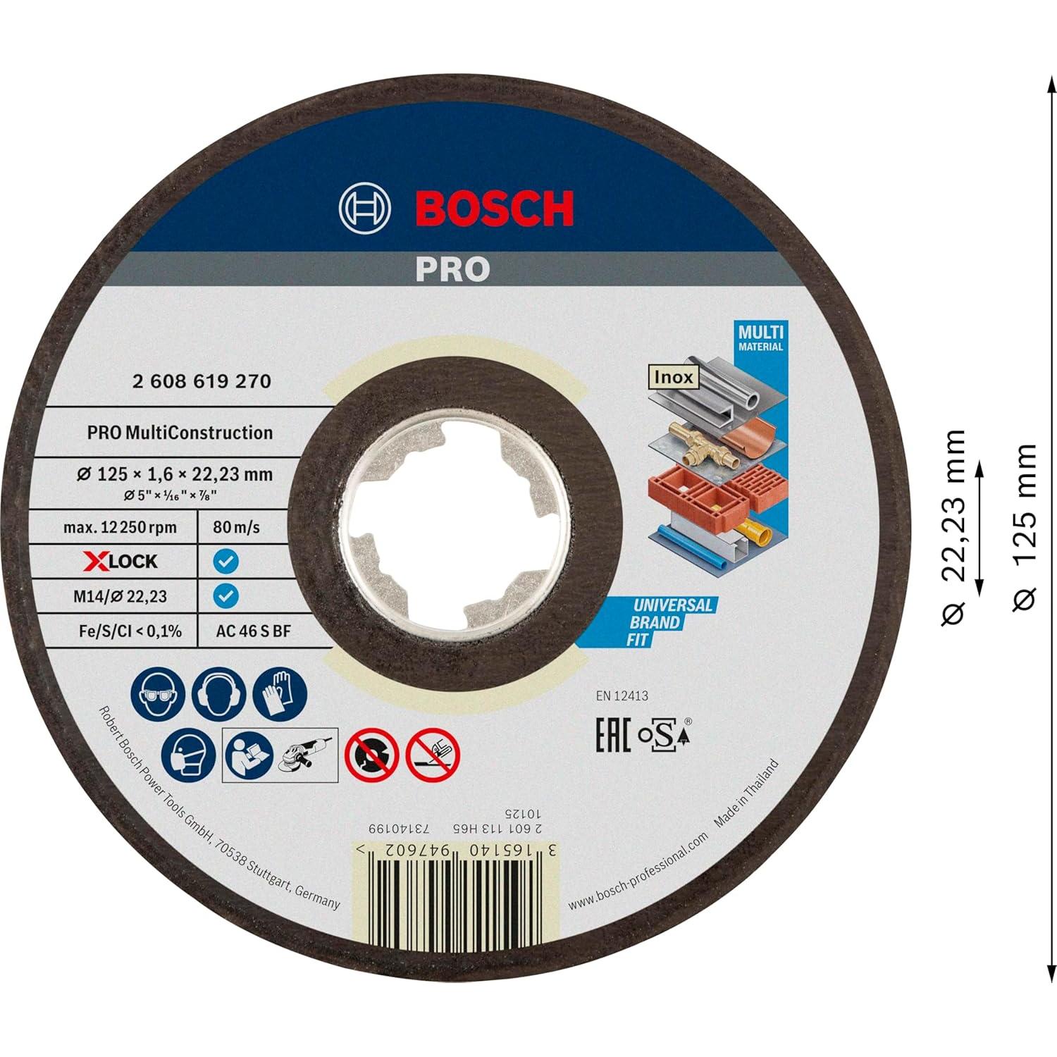 Disco de Corte Bosch Professional 125 mm X-Lock MultiMaterial