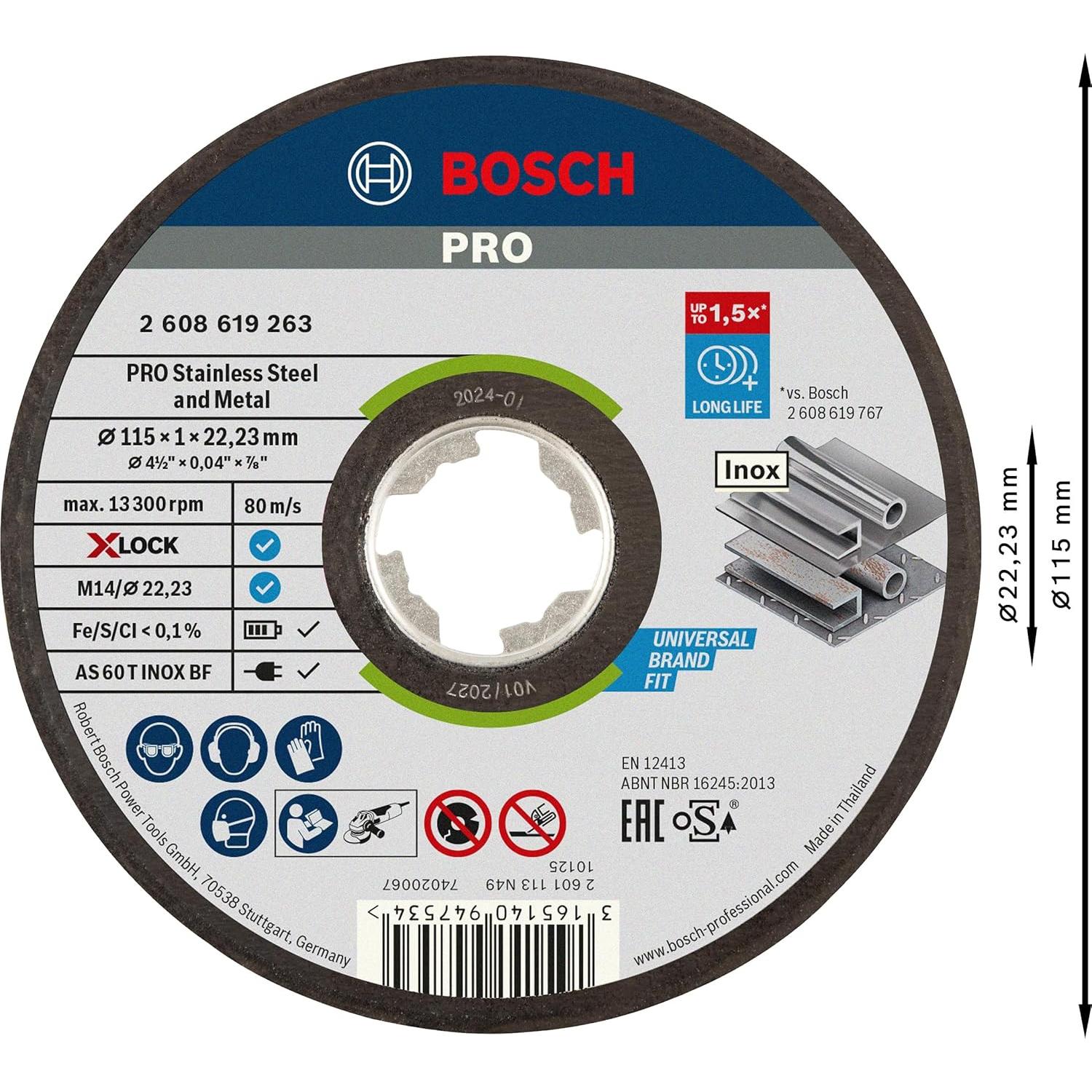 Disco de Corte Bosch Profesional Expert 115 mm Inox y Metal