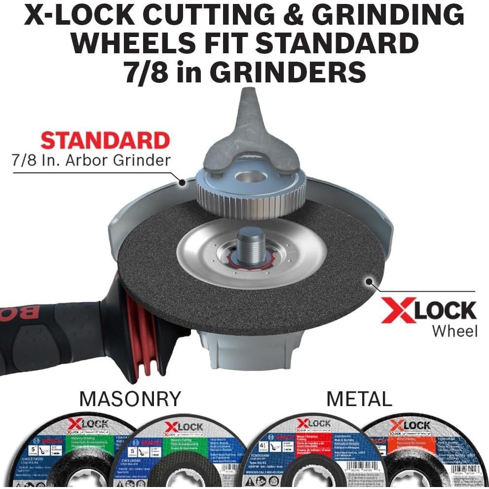 Rueda Abrasiva Bosch X-LOCK 4.5" 60 Grano para Corte Metal