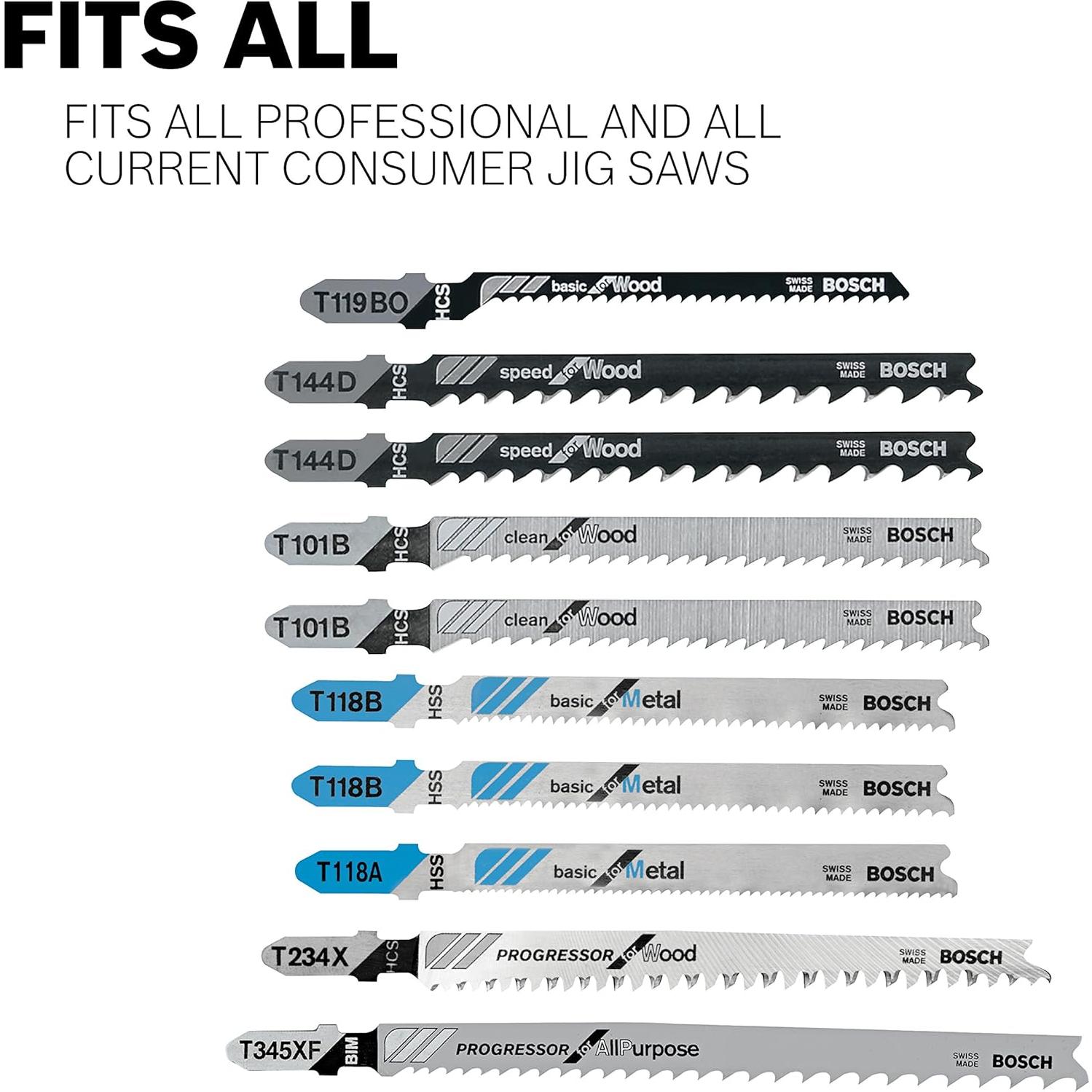 Cuchillas de Sierra de Calar Bosch T144DP 4" 6 TPI Madera - 5 Piezas