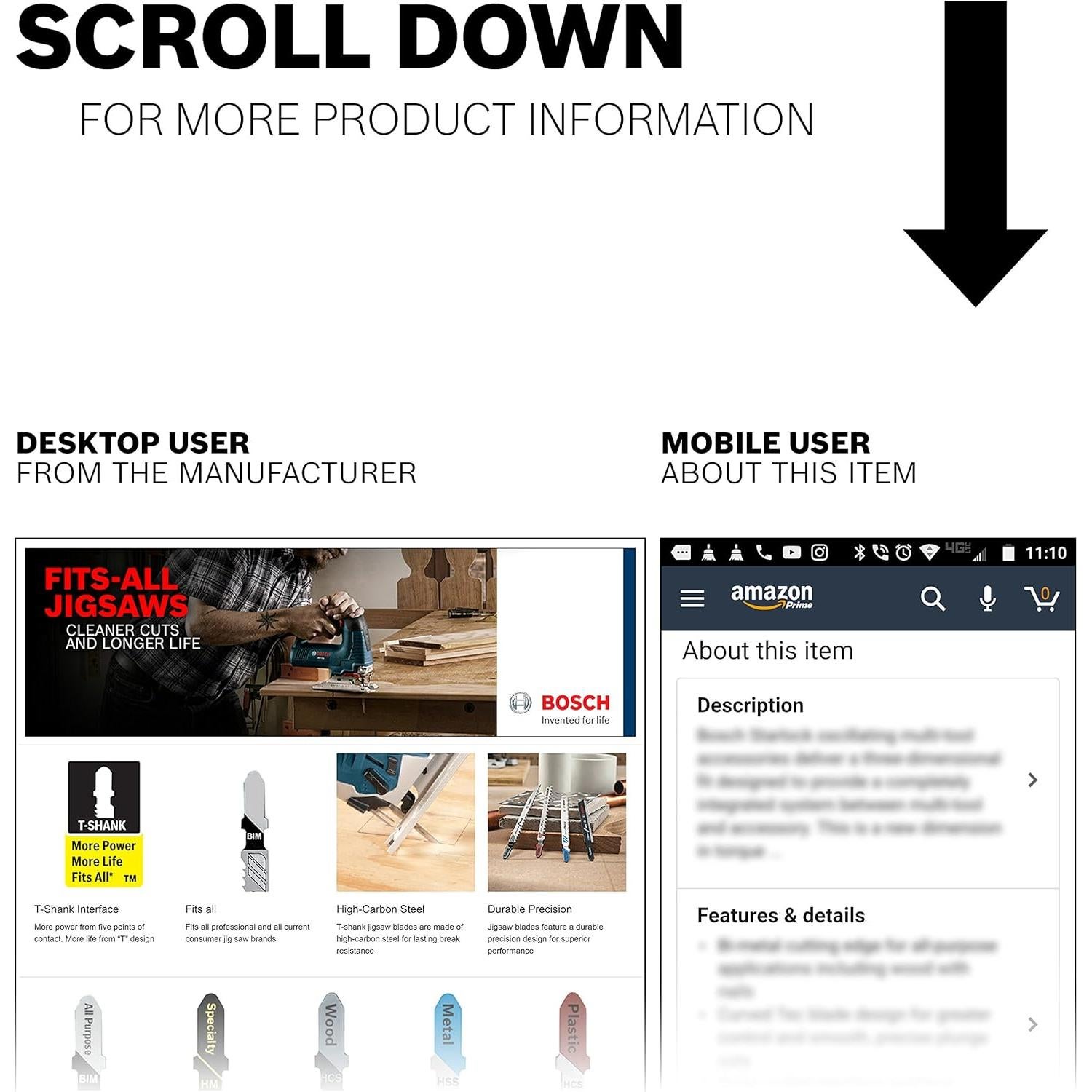 Cuchillas de Sierra de Calar Bosch T144DP 4" 6 TPI Madera - 5 Piezas