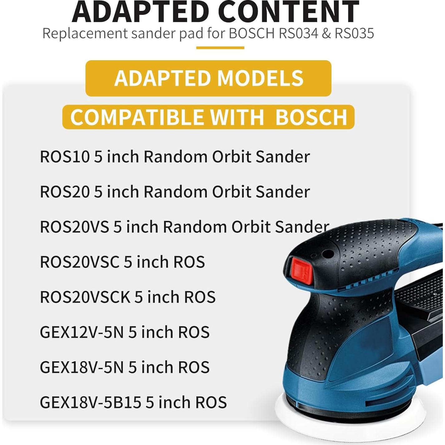 Almohadilla de Lijado 5" Johnnyue RS034 RS035 con 36 Discos