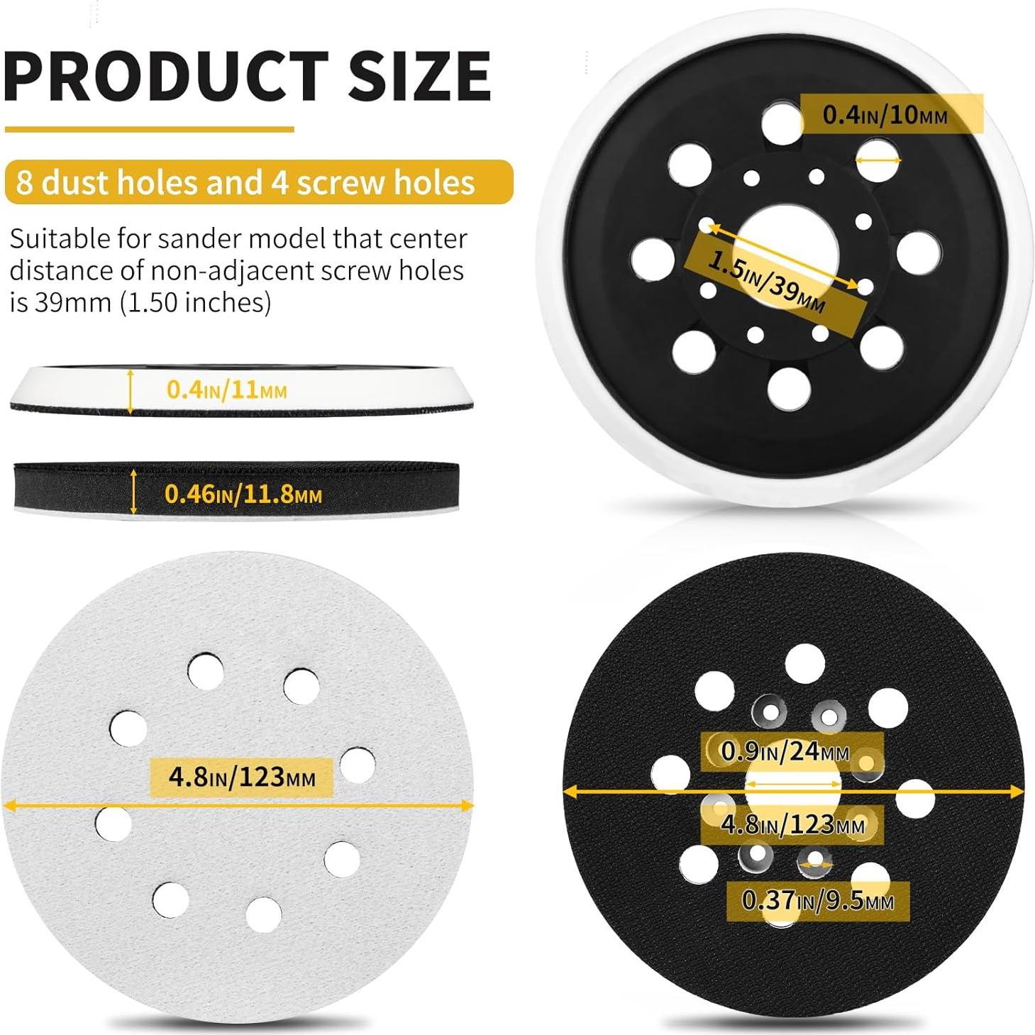 Almohadilla de Lijado 5" Johnnyue RS034 RS035 con 36 Discos