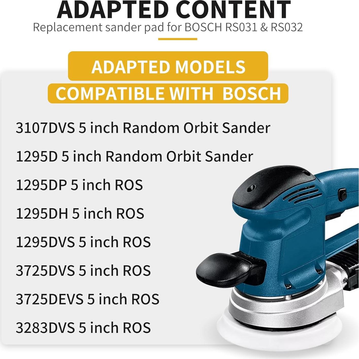 2 Almohadillas de Lijado 5" RS032 para Lijadora Bosch