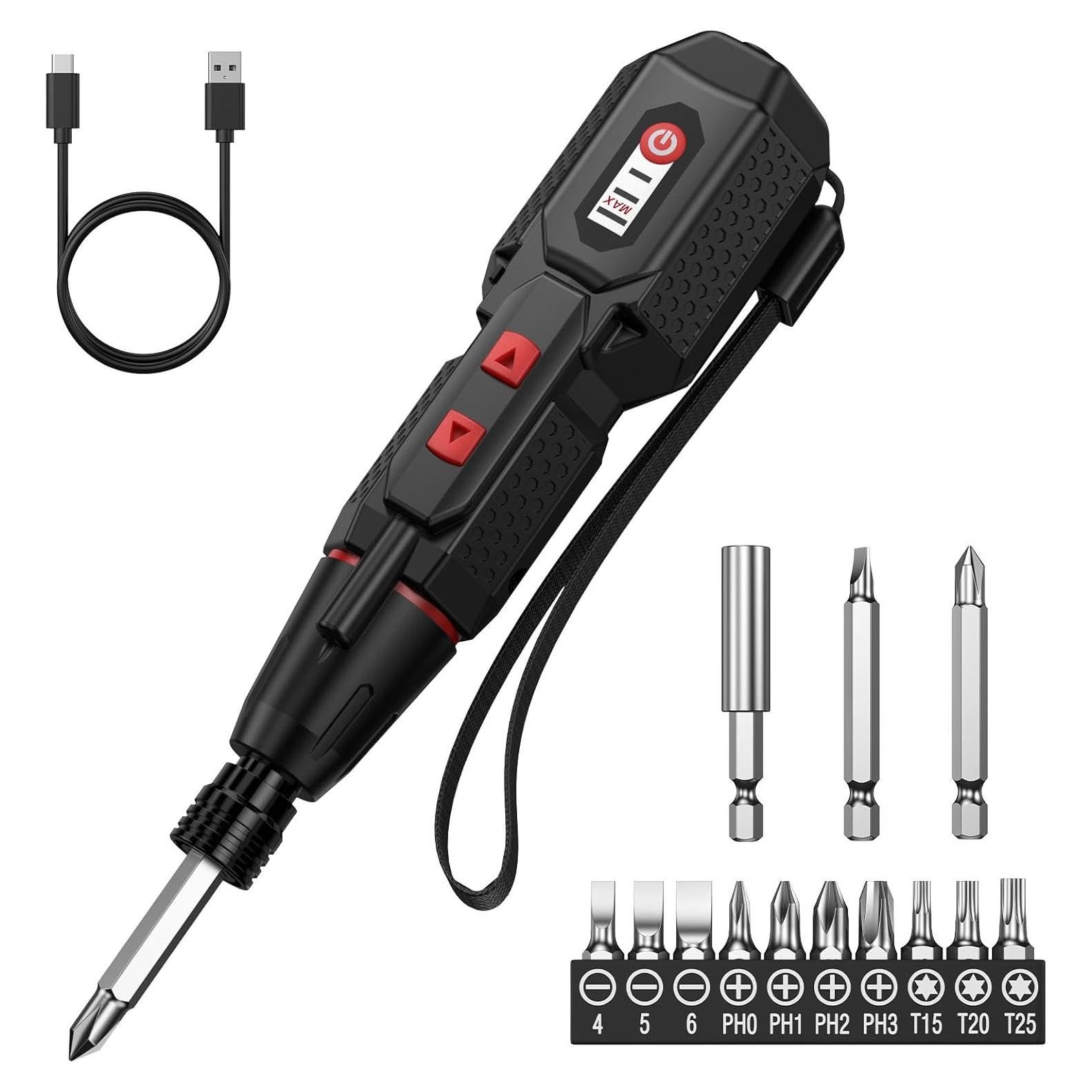 Destornillador Inalámbrico Temracha 4.2V con 13 Puntas y LED