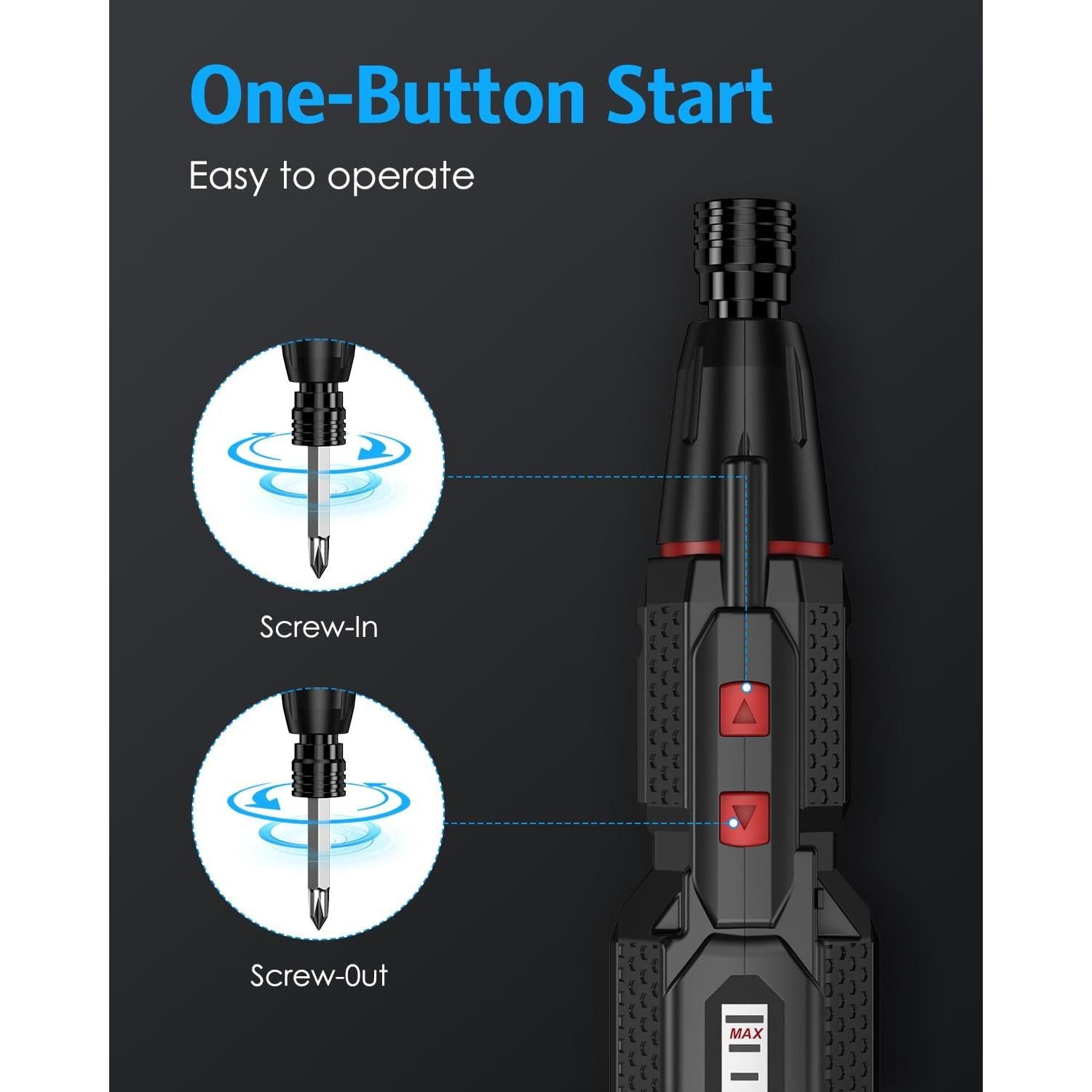 Destornillador Inalámbrico Temracha 4.2V con 13 Puntas y LED