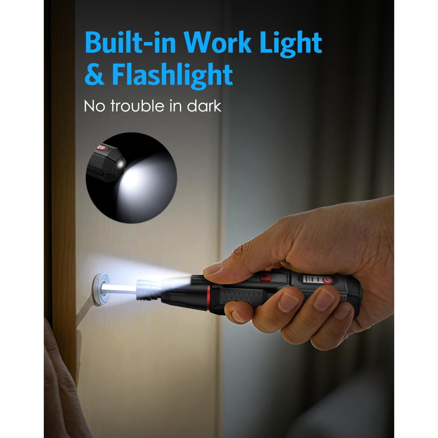 Destornillador Inalámbrico Temracha 4.2V con 13 Puntas y LED