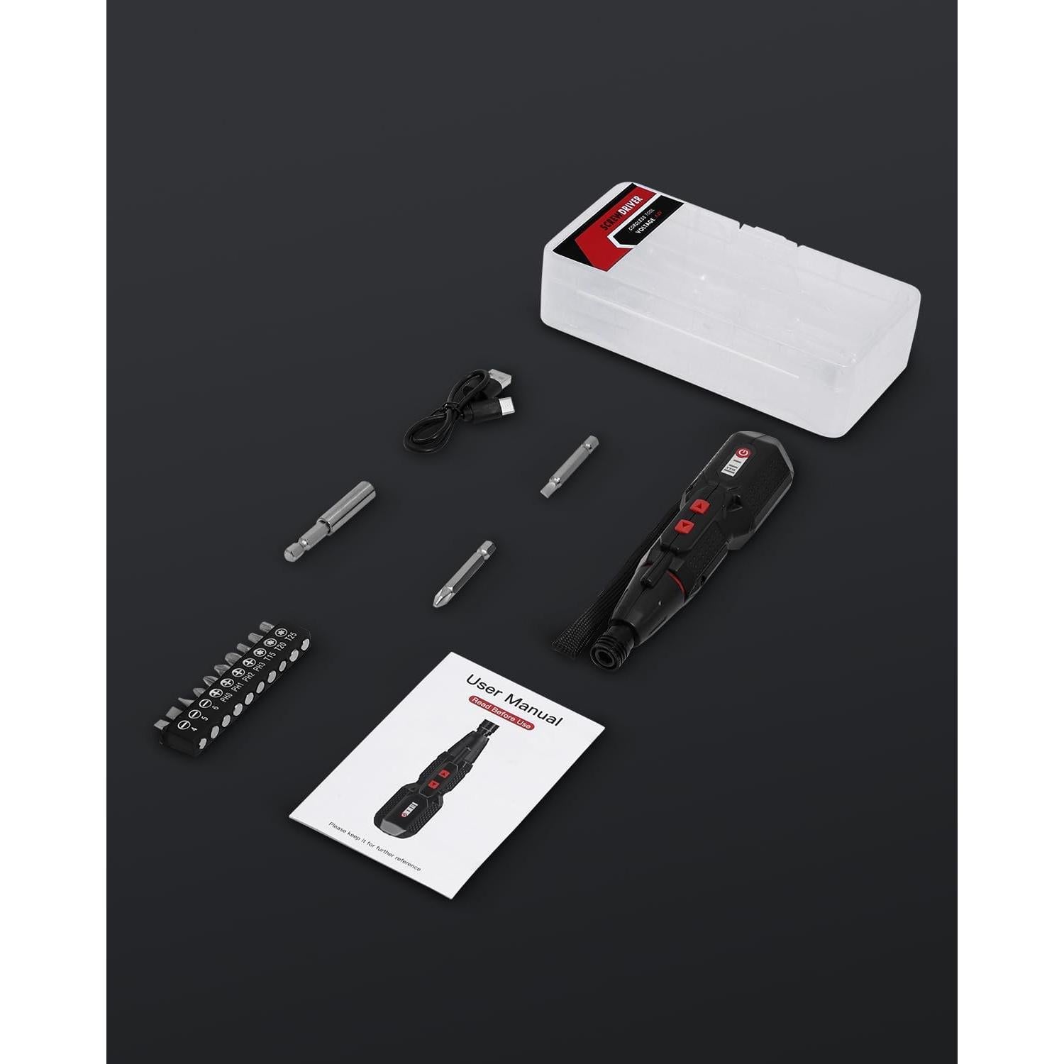 Destornillador Inalámbrico Temracha 4.2V con 13 Puntas y LED