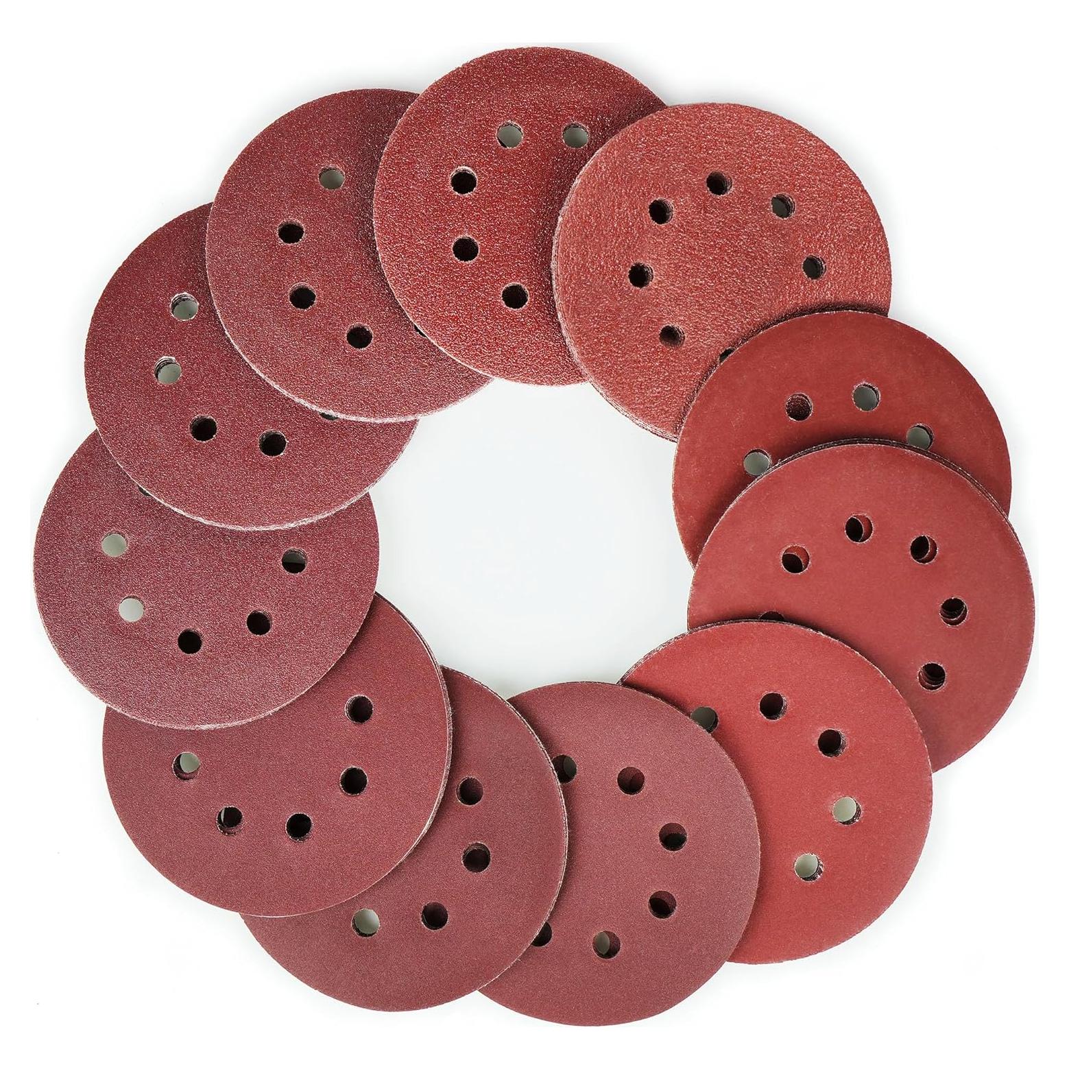 Discos de Lijado 5" LotFancy 110 Piezas 40-1000 Grano