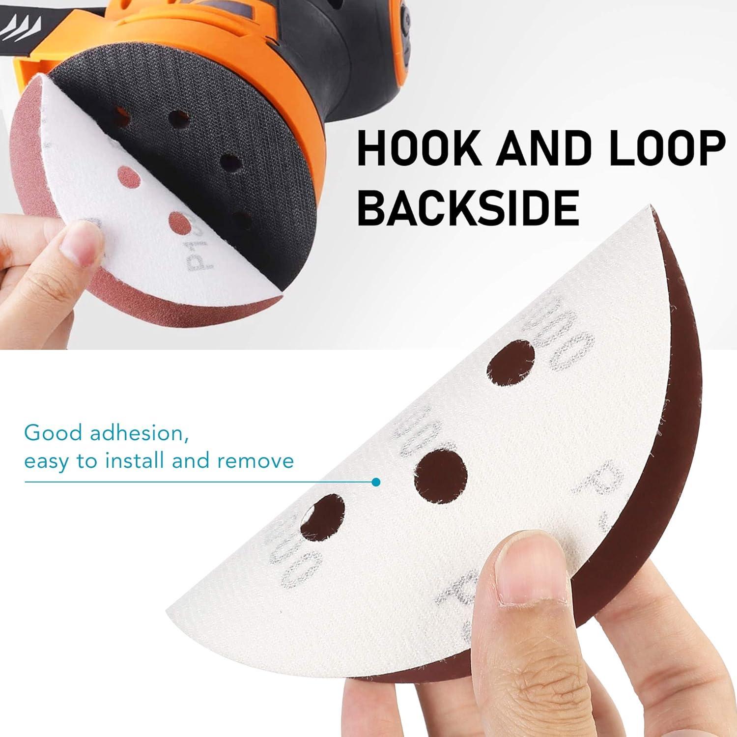 Discos de Lijado 5" LotFancy 110 Piezas 40-1000 Grano