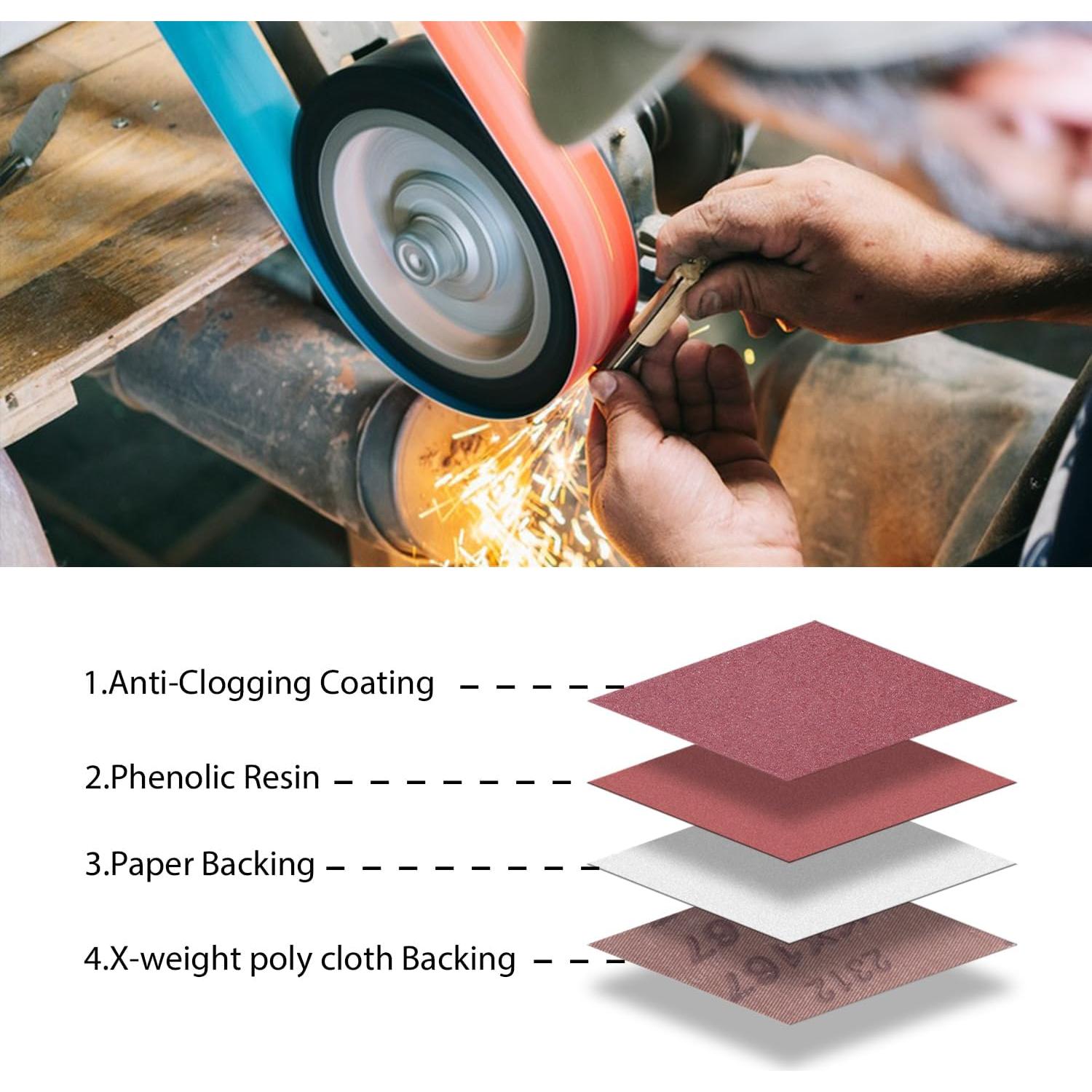 Correas de Lijado 2x72 Taokyid - 6 Piezas Granos 40/60/80