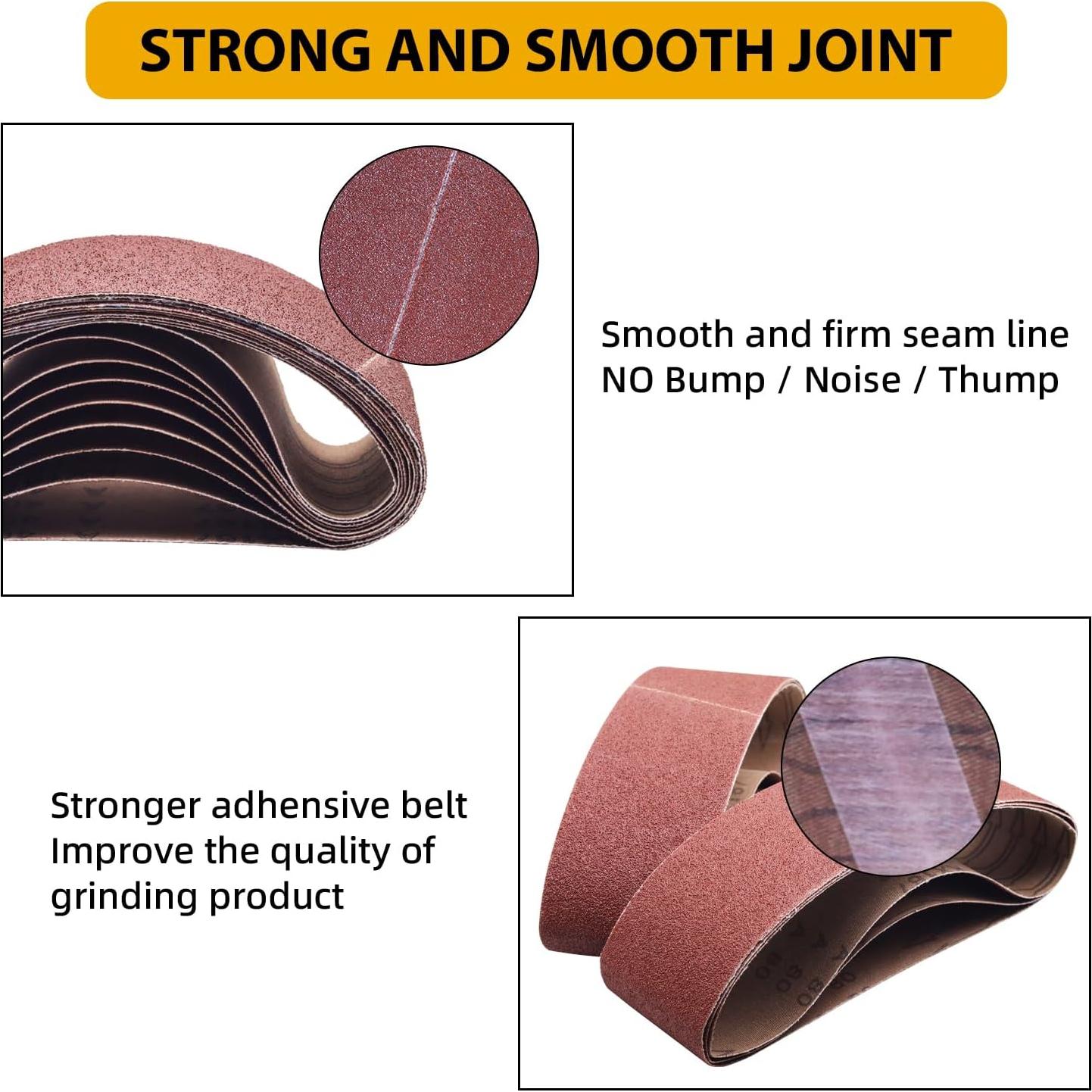 Correas de Lijado 2x72 Taokyid - 6 Piezas Granos 40/60/80