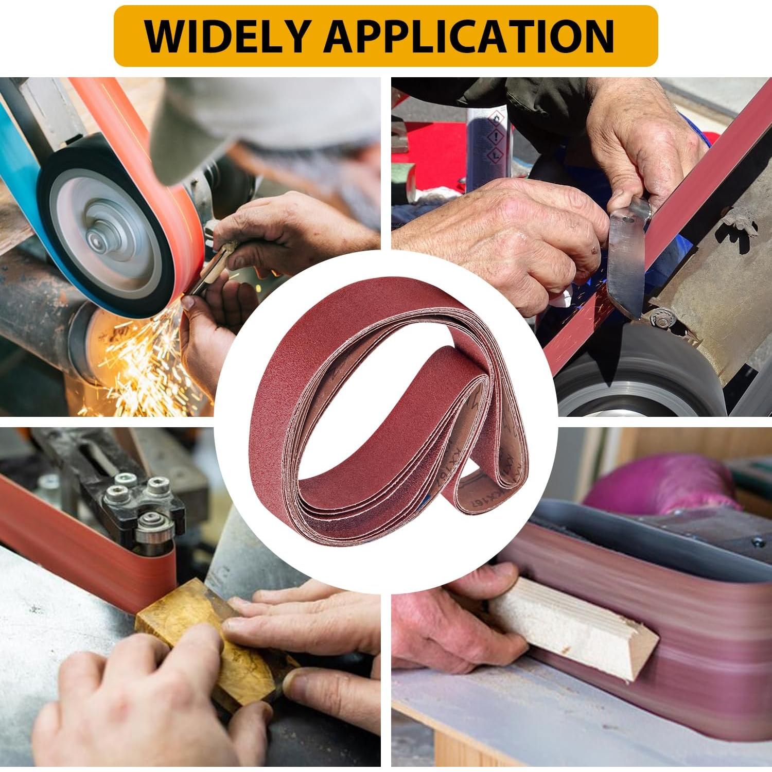 Correas de Lijado 2x72 Taokyid - 6 Piezas Granos 40/60/80