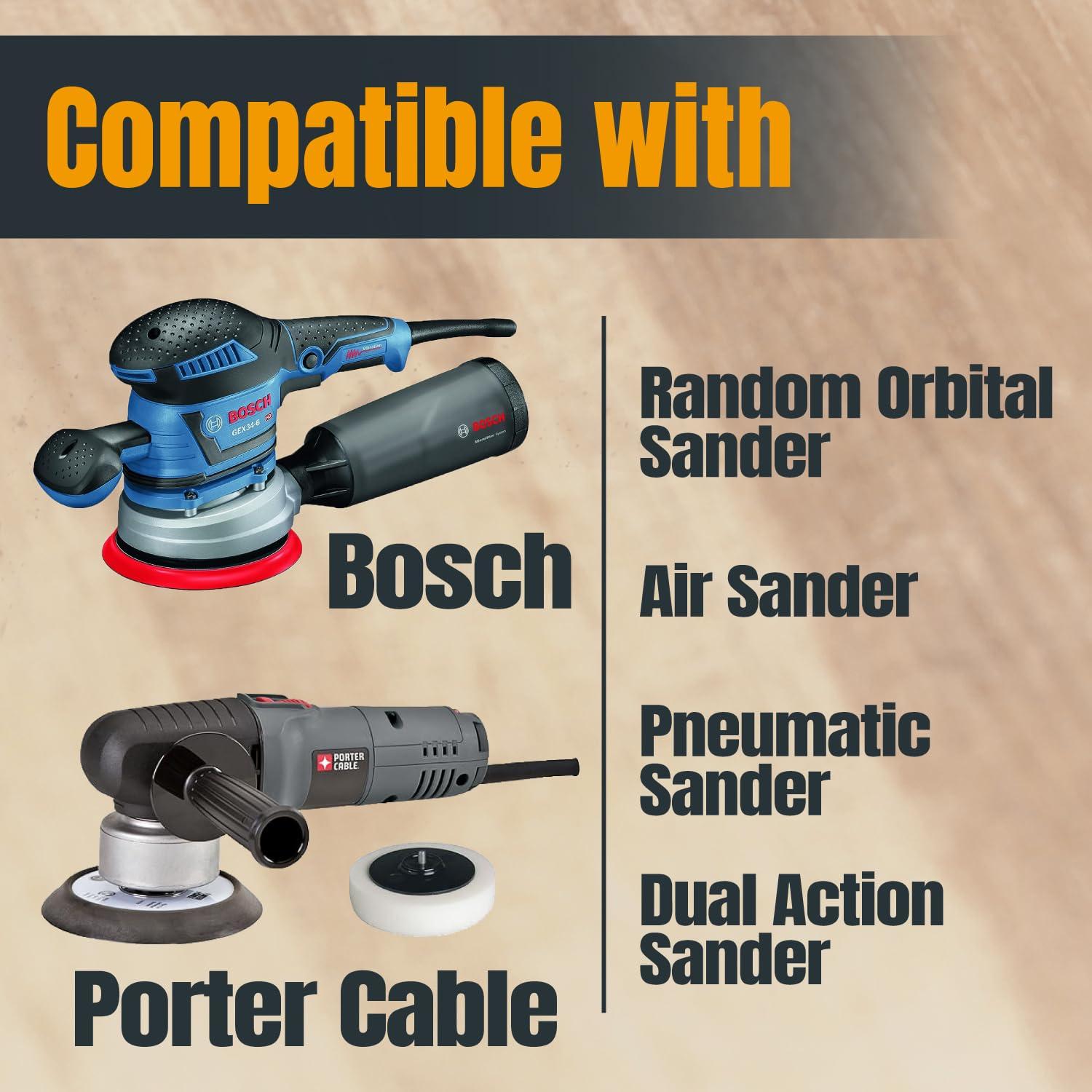 Discos de Lijado 6" POWERTEC 40 Grano 25 Paquete Gancho y Bucle