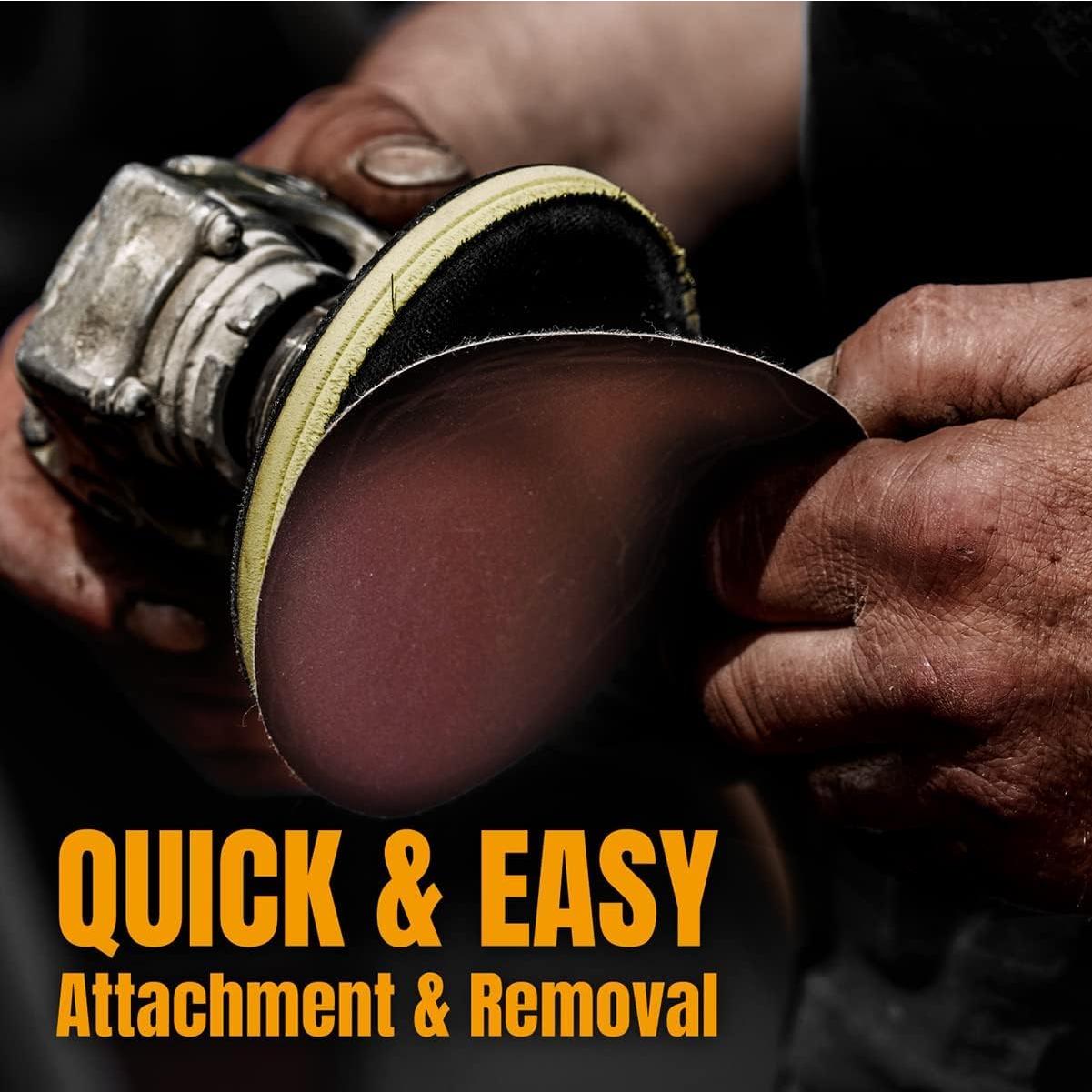 Discos de Lijado 6" POWERTEC 40 Grano 25 Paquete Gancho y Bucle