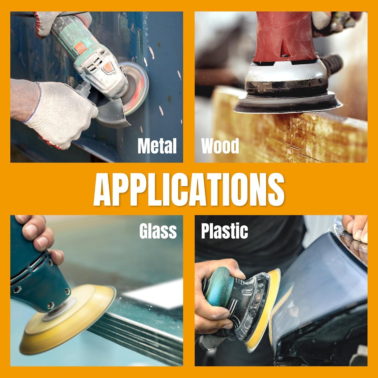 Discos de Lijado 6" POWERTEC 40 Grano 25 Paquete Gancho y Bucle