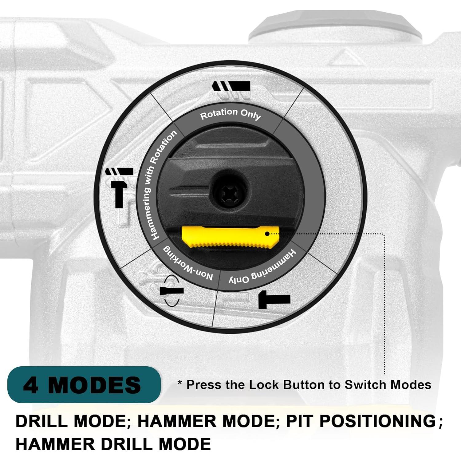 Martillo Perforador Rotativo Enventor 1500W 4 Funciones Azul