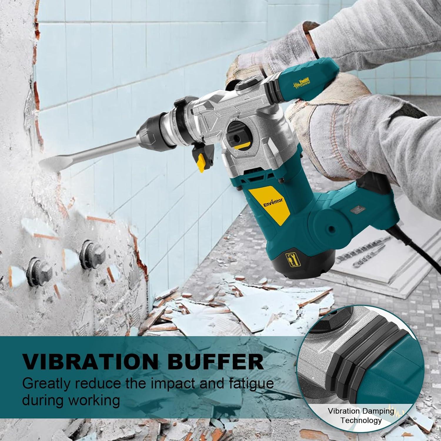 Martillo Perforador Rotativo Enventor 1500W 4 Funciones Azul