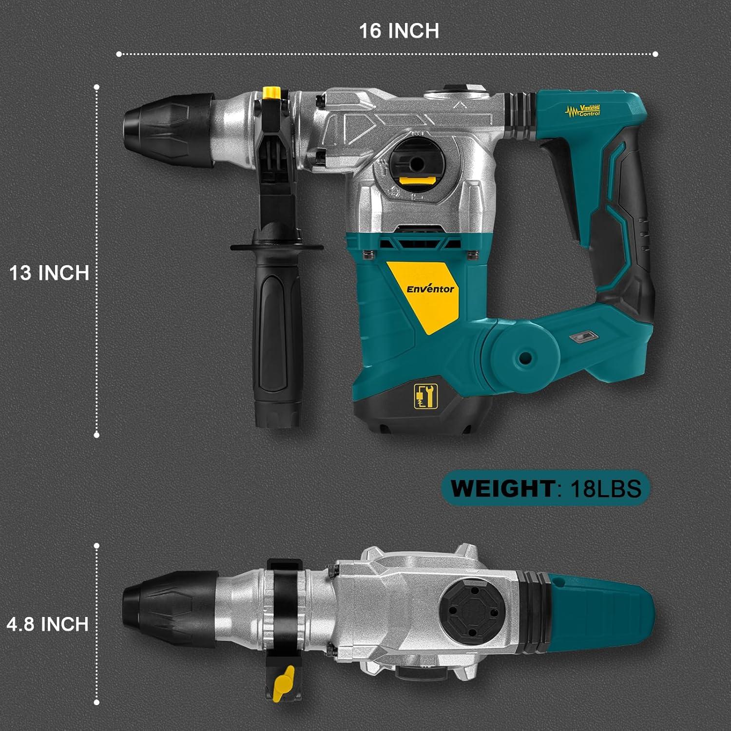 Martillo Perforador Rotativo Enventor 1500W 4 Funciones Azul