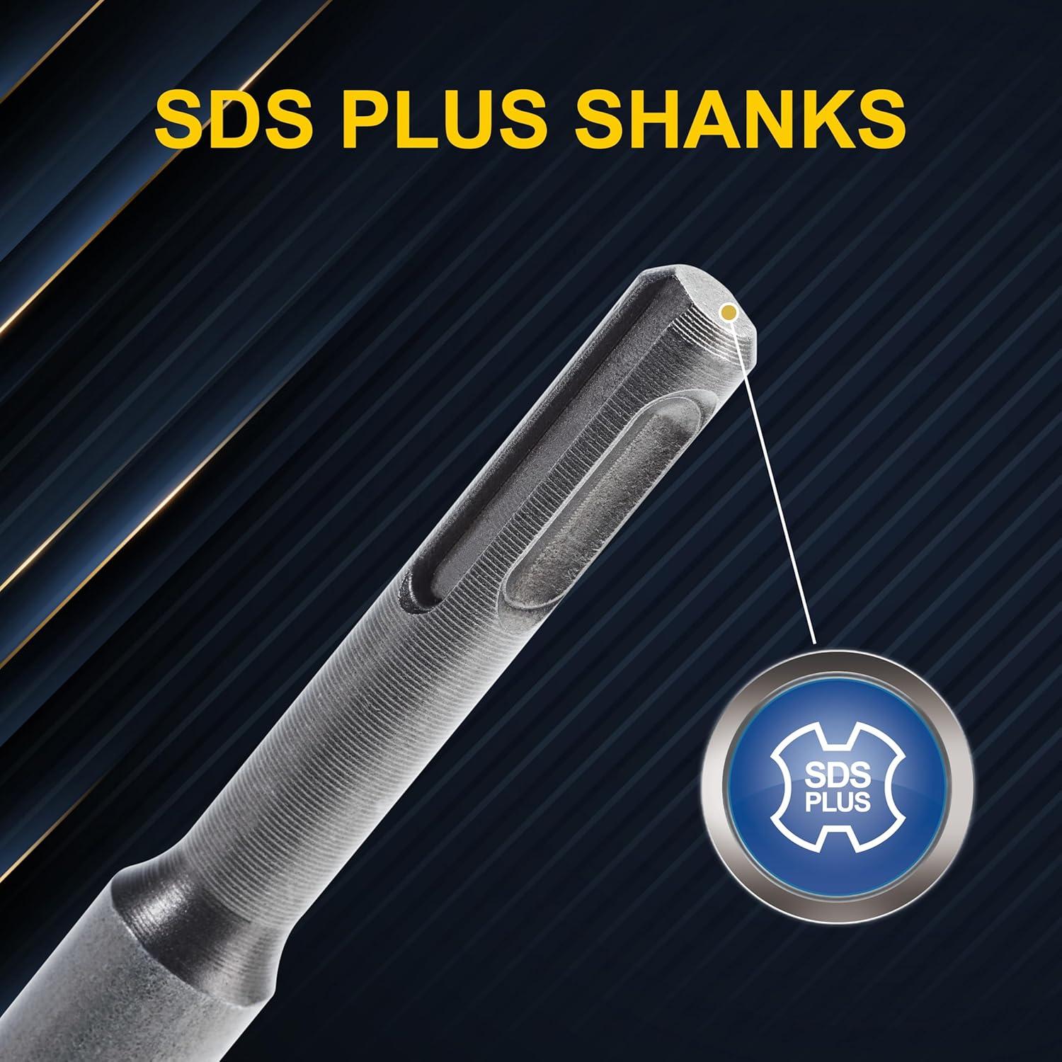 Juego de 6 Cinceles SDS Plus Kirphealy Acero 40CR 24.89 cm