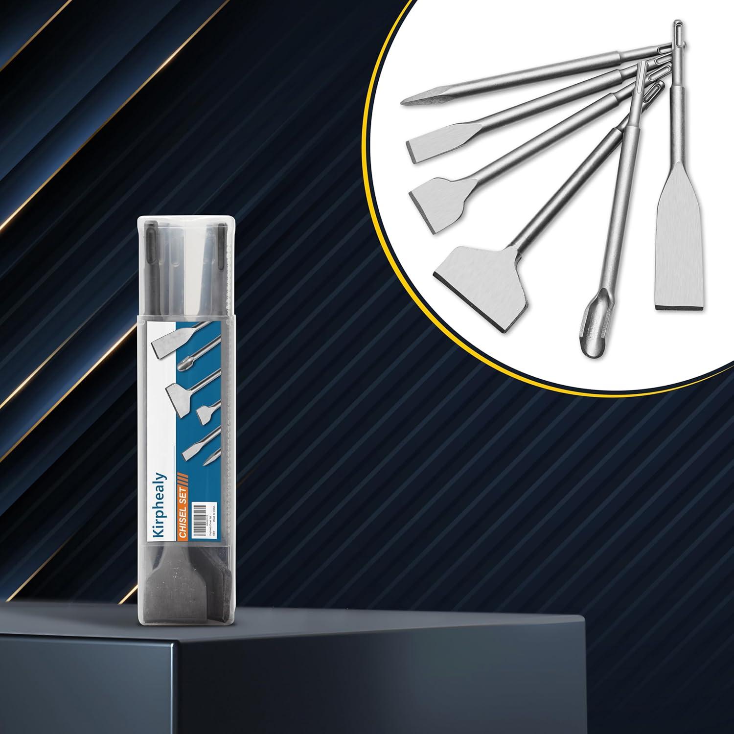 Juego de 6 Cinceles SDS Plus Kirphealy Acero 40CR 24.89 cm