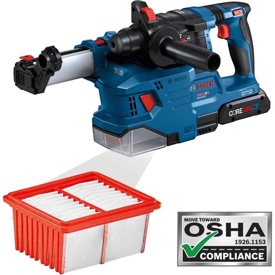 Extractor de Polvo Bosch GDE18V-12 SDS-plus 18V HEPA