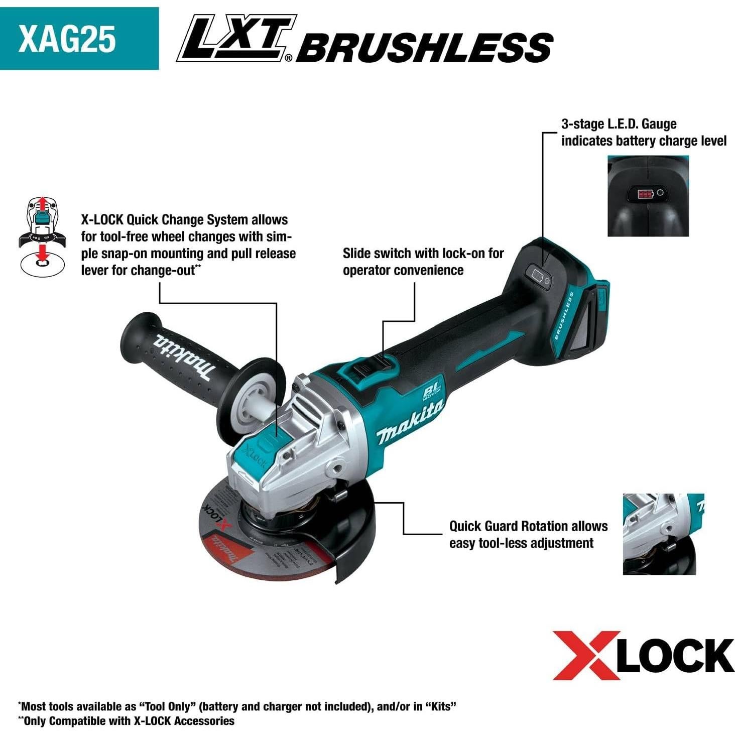 Paquete de Batería y Cargador Makita 18V LXT 4.0Ah con Amoladora