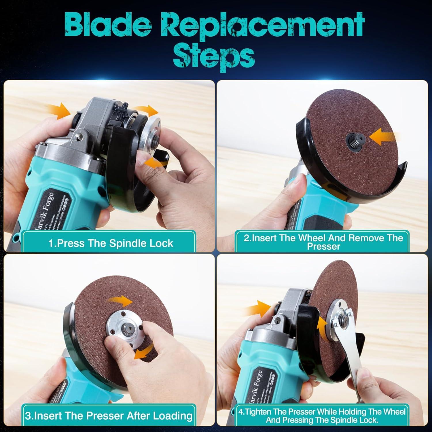 Amoladora Angular Inalámbrica Marvik Forge 18V Sin Escobillas