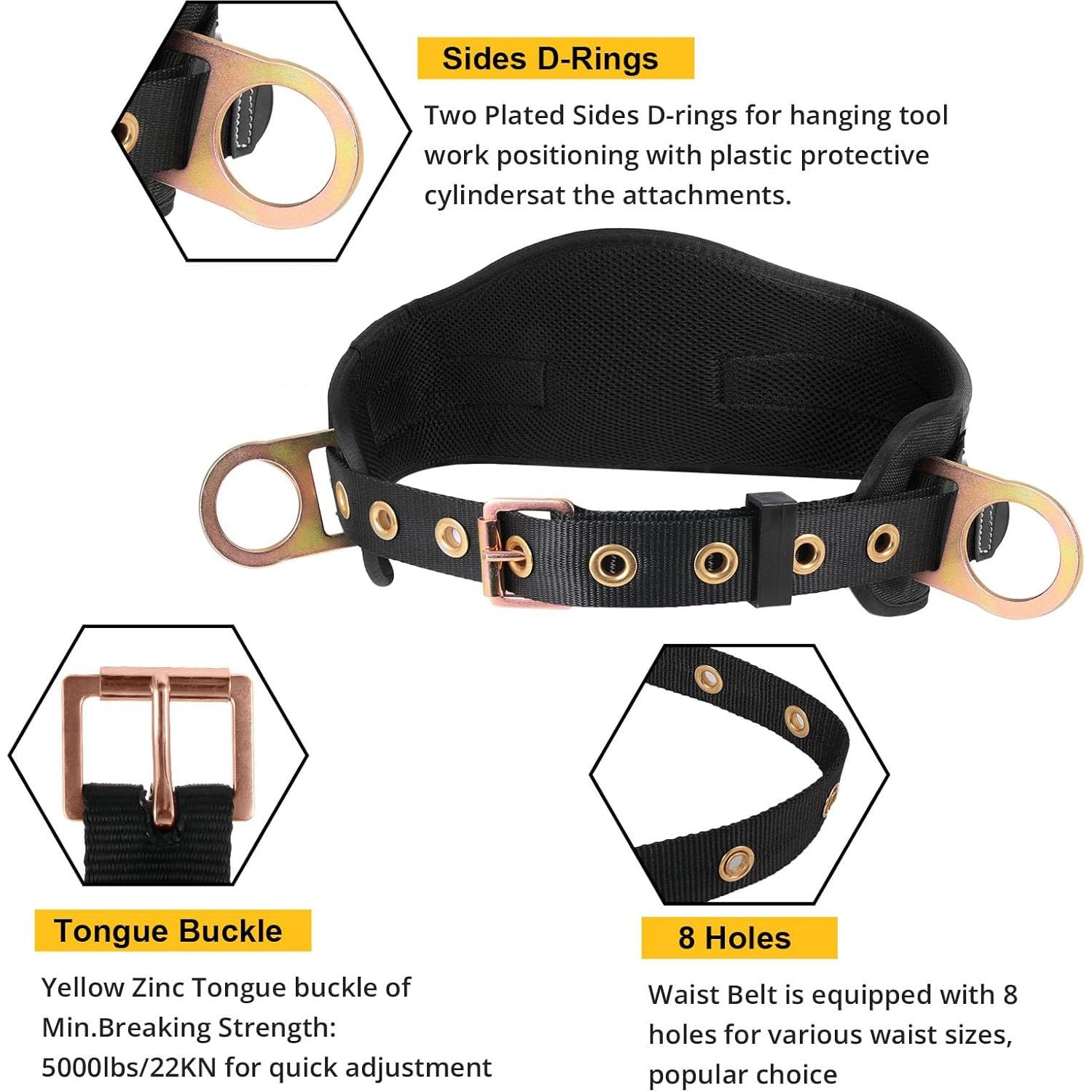 Arnés de Seguridad TRSMIMA Cinturón Escalada Negro Ajustable