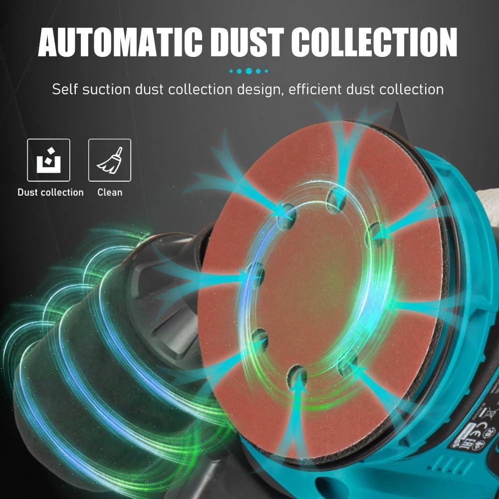 Lijadora Orbital Inalámbrica Wuzizi 5" 12000 OPM Sin Batería