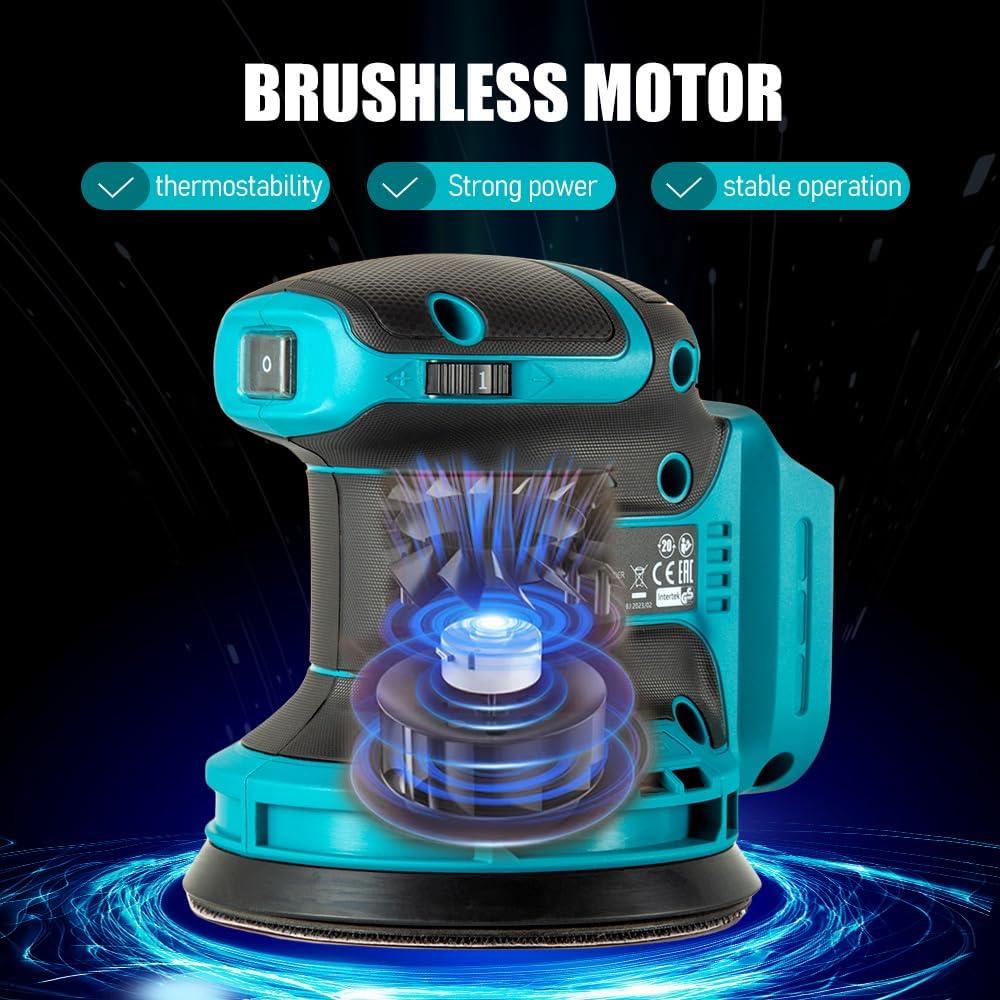 Lijadora Orbital Inalámbrica Wuzizi 5" 12000 OPM Sin Batería