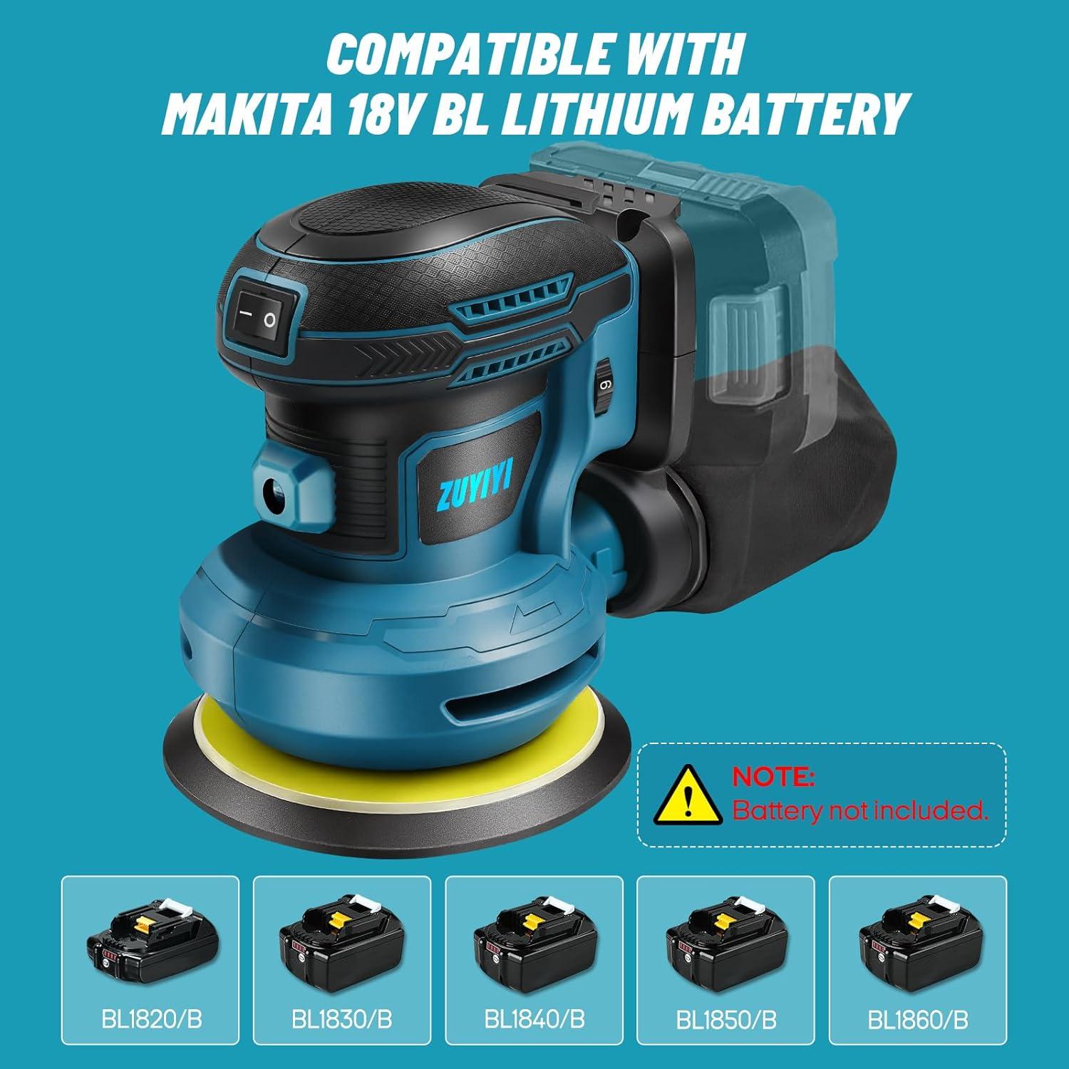 Lijadora Orbital Inalámbrica ZUYIYI 18V con 24 Papeles de Lija