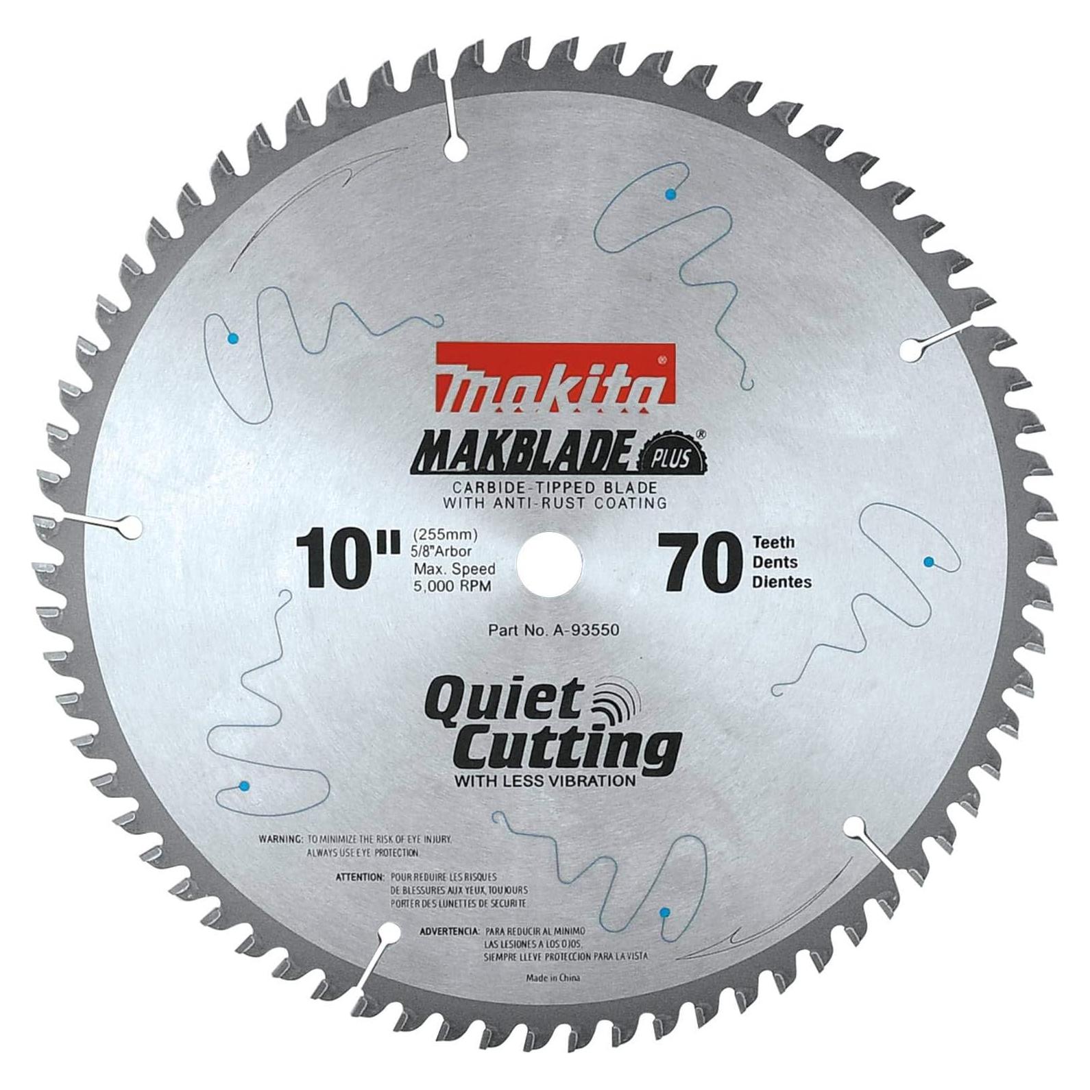 Sierra Circular Makita A-93550 10" 70 Dientes Carburo Plata