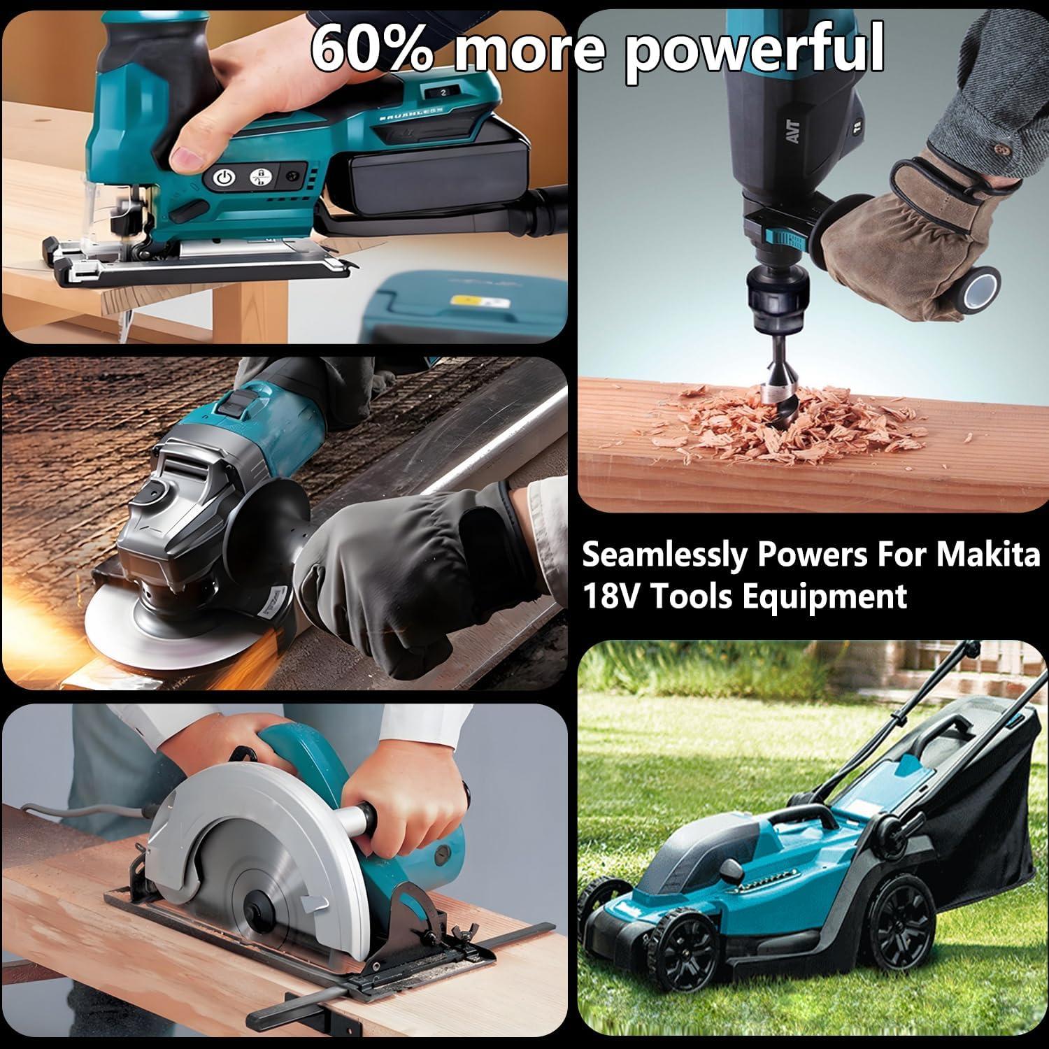 Paquete de 4 Baterías 8000mAh Litio para Makita 18V