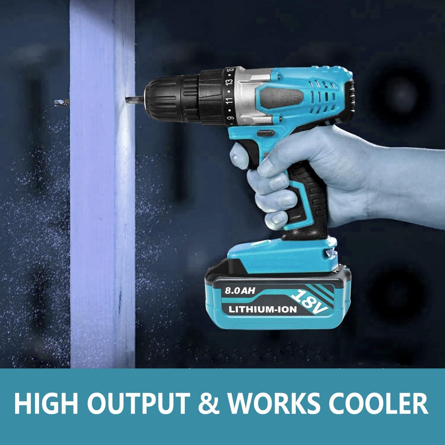 Paquete de 4 Baterías 8000mAh Litio para Makita 18V