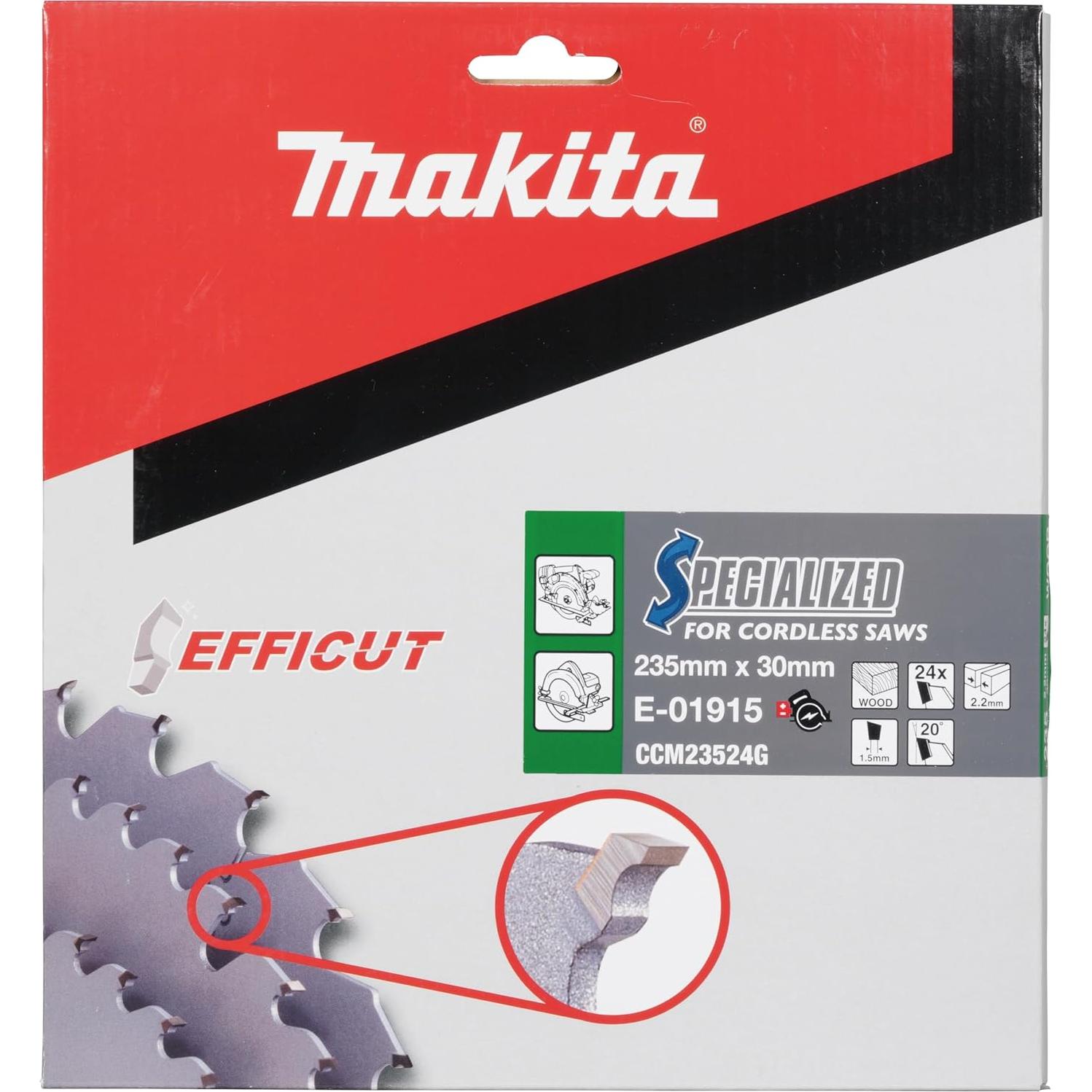 Hoja de sierra circular Makita E-01965 24T 23.5 cm Carburo