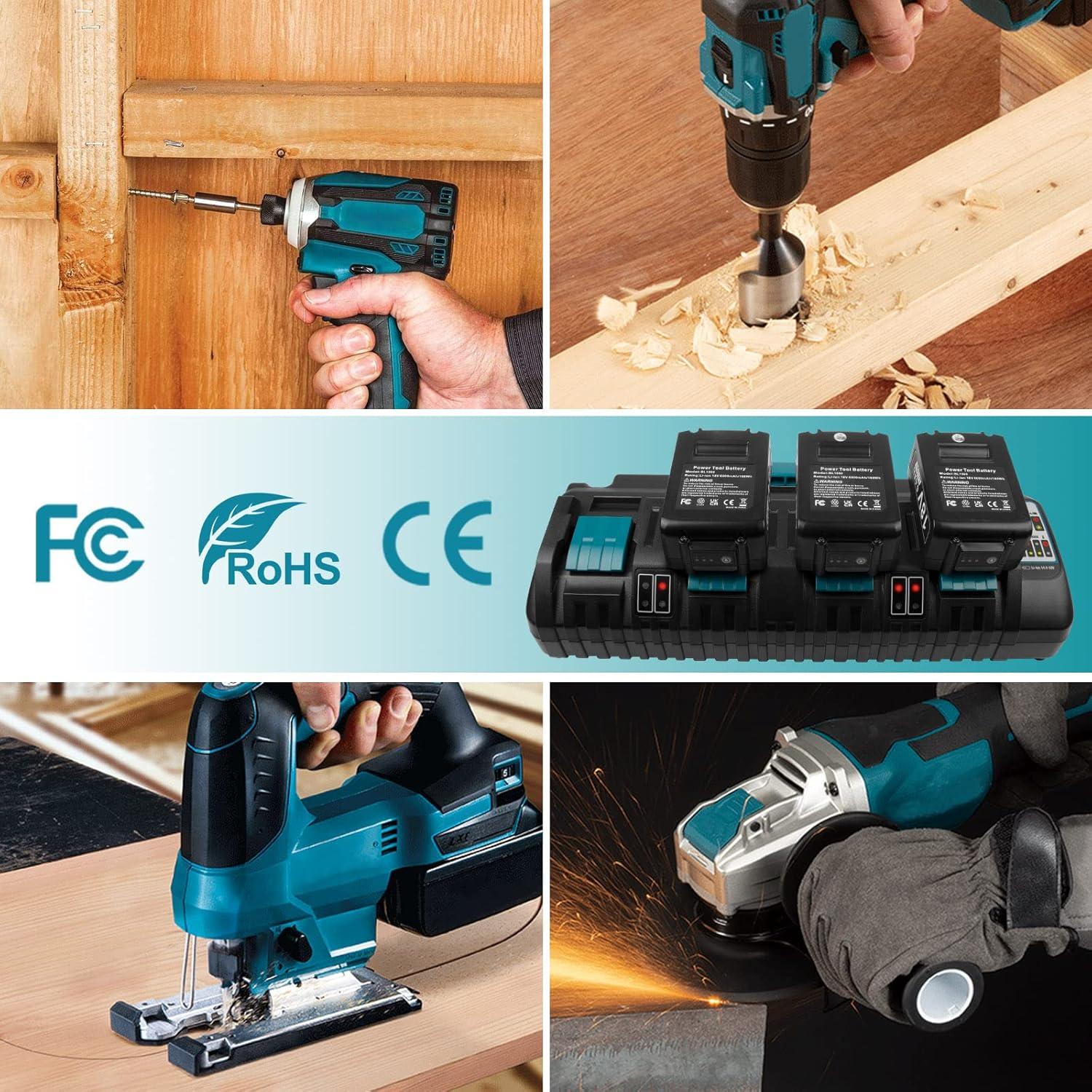 Cargador Rápido 4 Puertos 18V DC18SF Compatible Makita