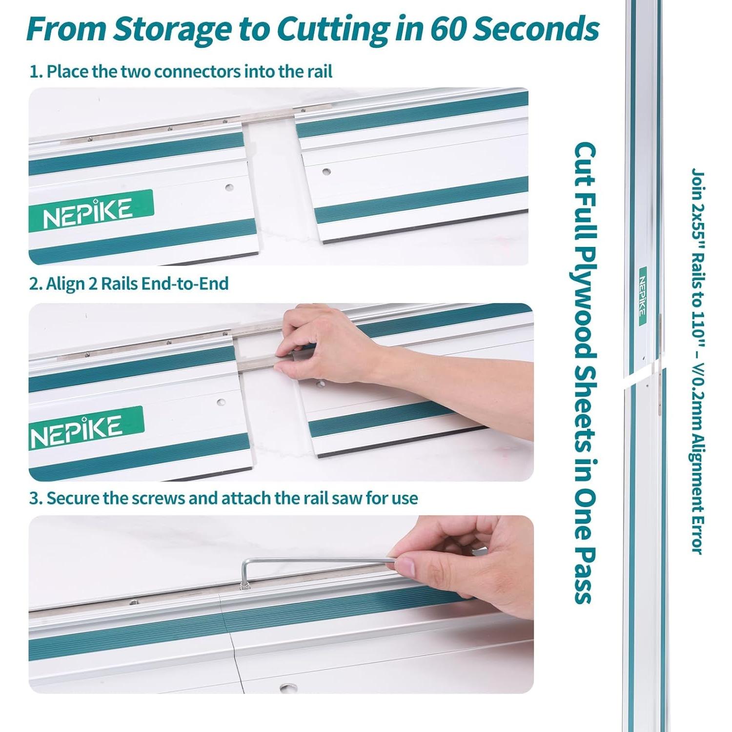 Kit de Guía de Riel para Sierra de Pista Makita 110"