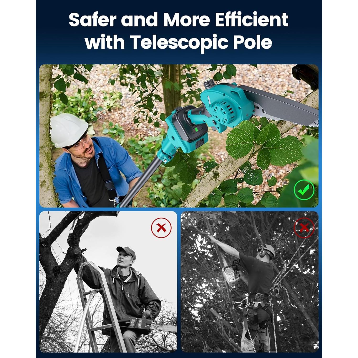 Sierra de Poste Inalámbrica DocSmart 6" con 2 Baterías 4000mAh