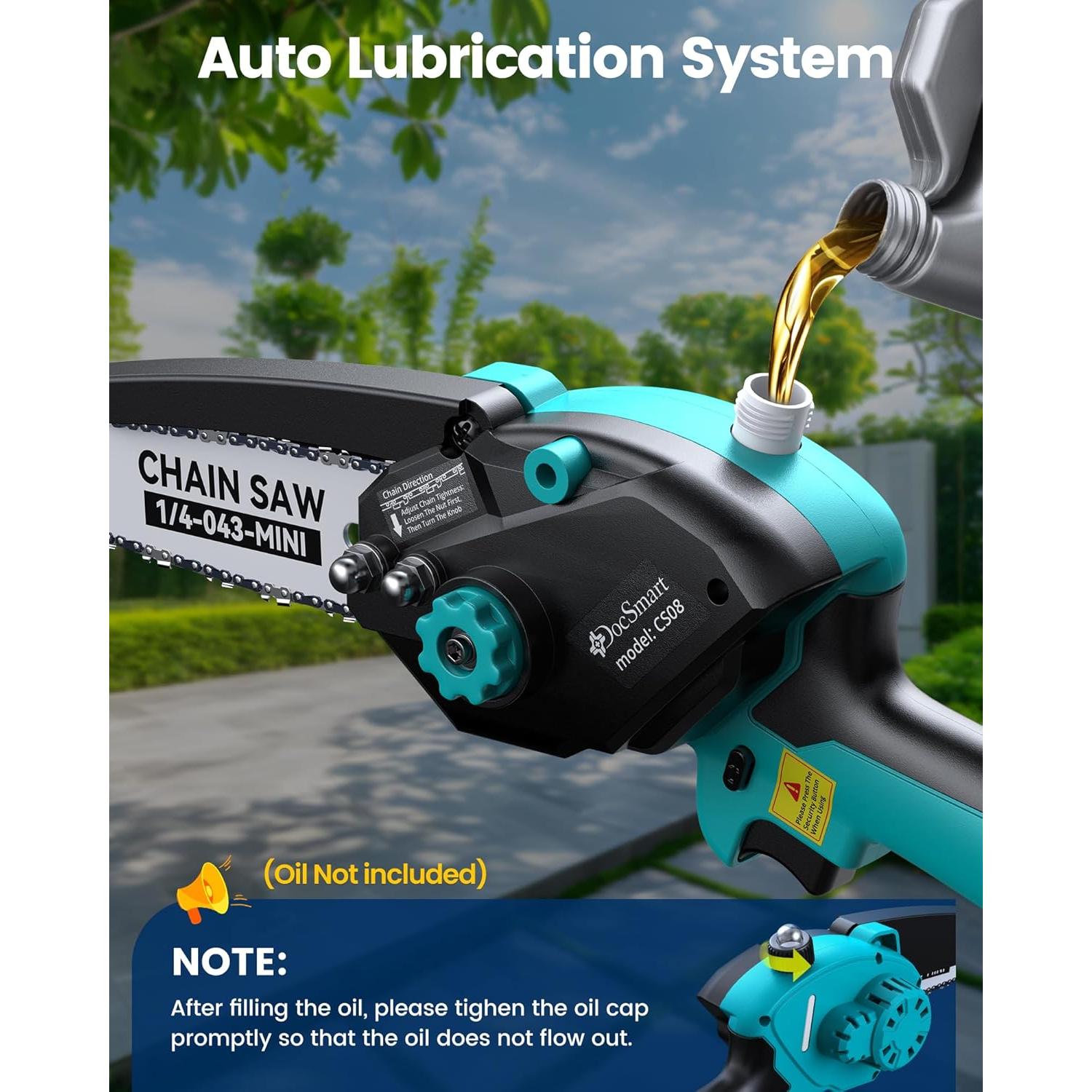 Sierra de Poste Inalámbrica DocSmart 6" con 2 Baterías 4000mAh