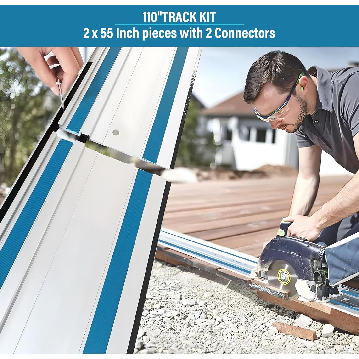 Set de Rieles de Guía de Sierra de 2x55" Barlezy - Compatible Makita/Festool