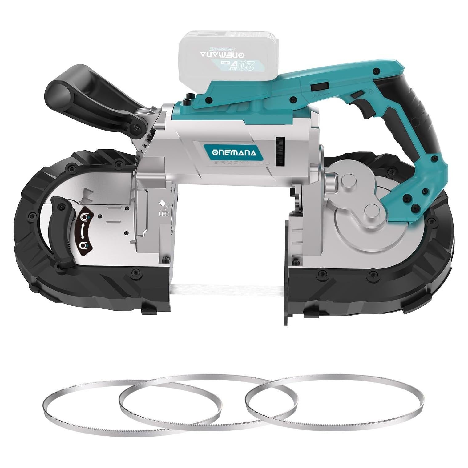 Sierra de Banda Inalámbrica ONEMANA 20V 12.7cm 6 Velocidades