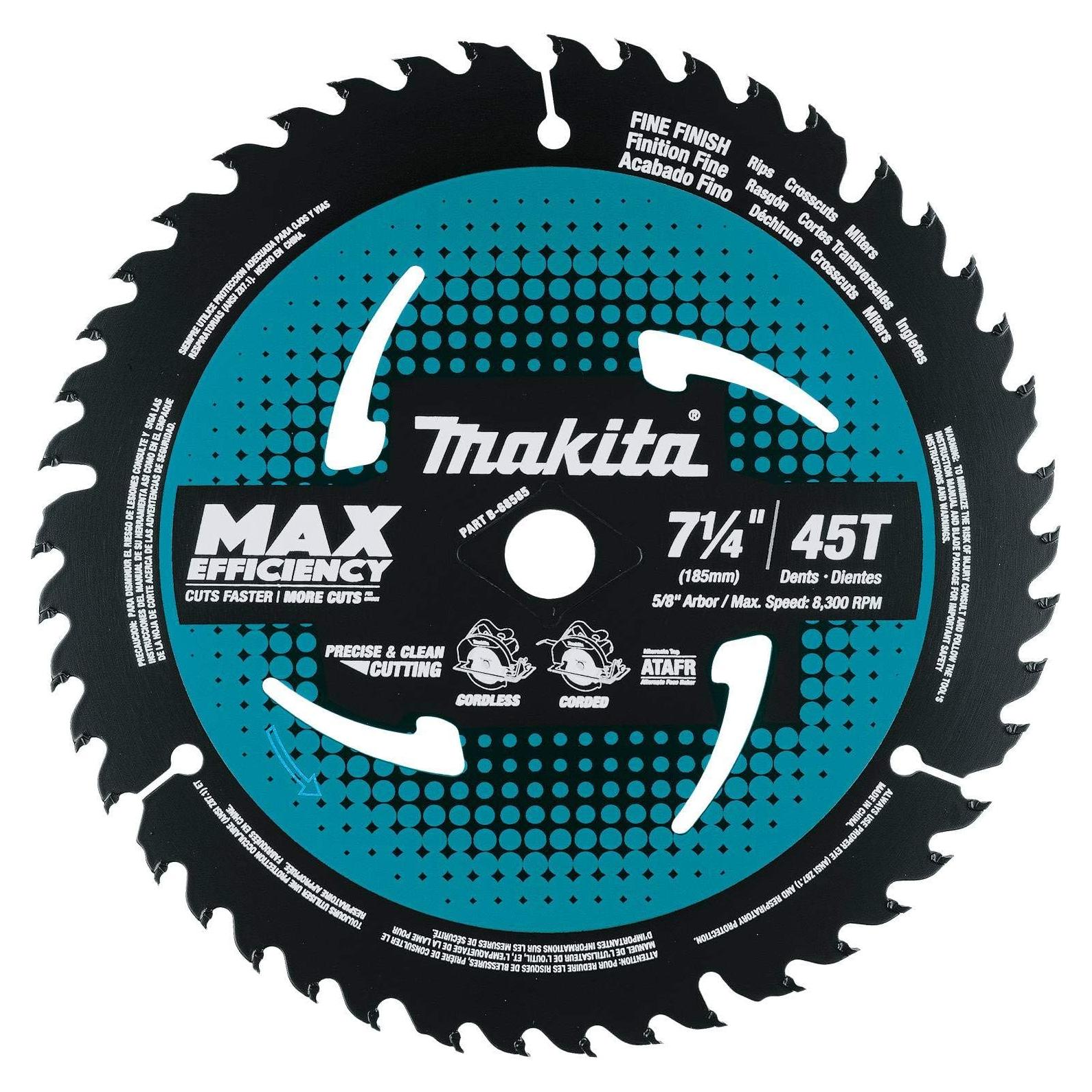 Hoja de sierra circular Makita B-68585 7-1/4" 45T Carburo