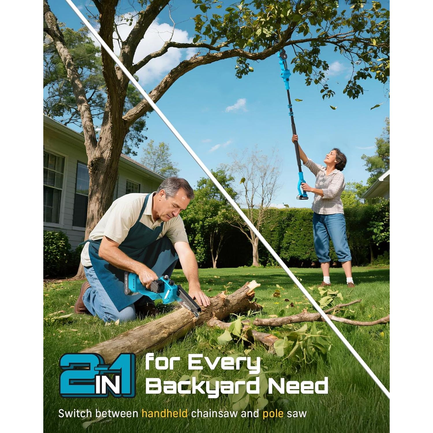 Sierra Eléctrica de Poste SEESII PS600 2-en-1 15 cm Inalámbrica