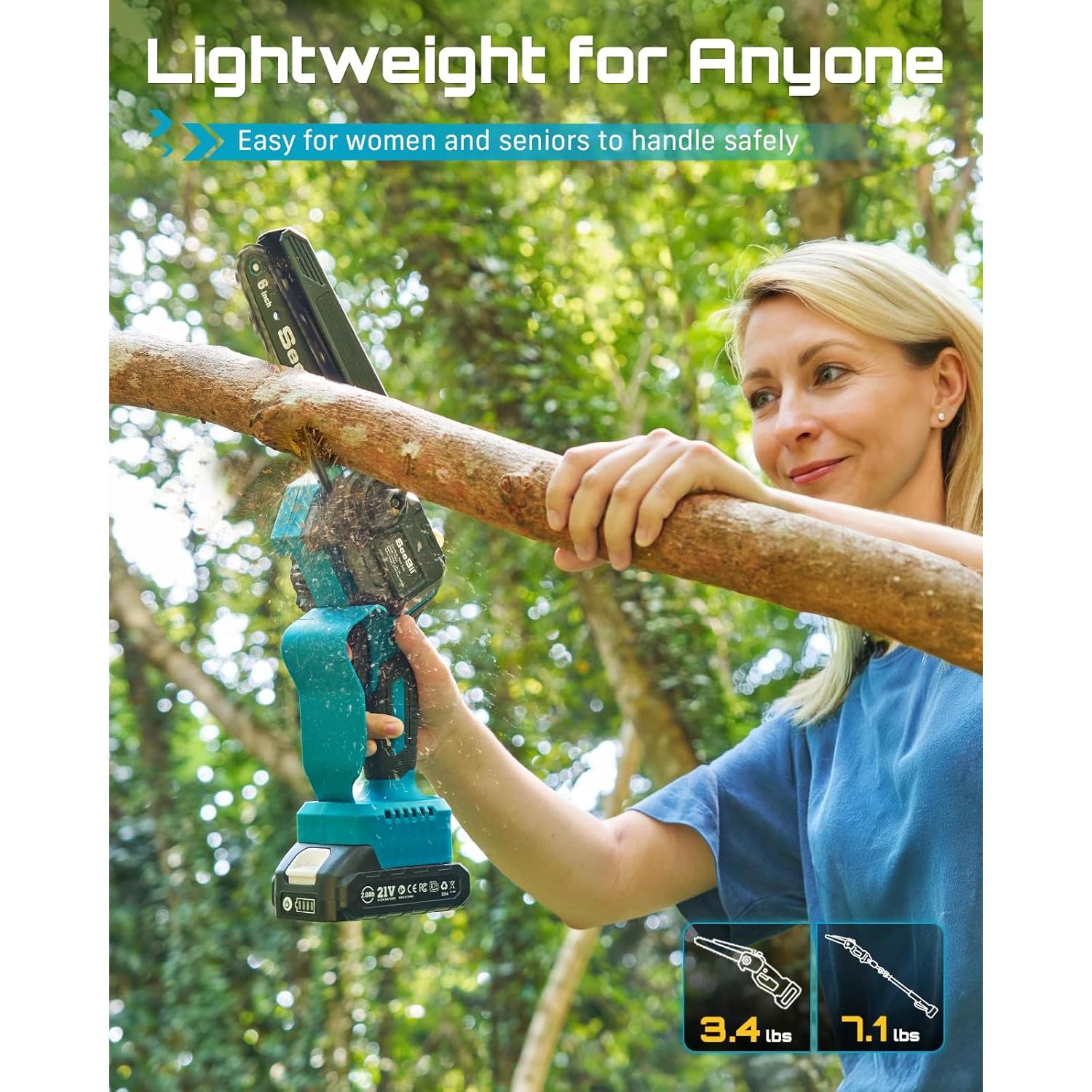 Sierra Eléctrica de Poste SEESII PS600 2-en-1 15 cm Inalámbrica