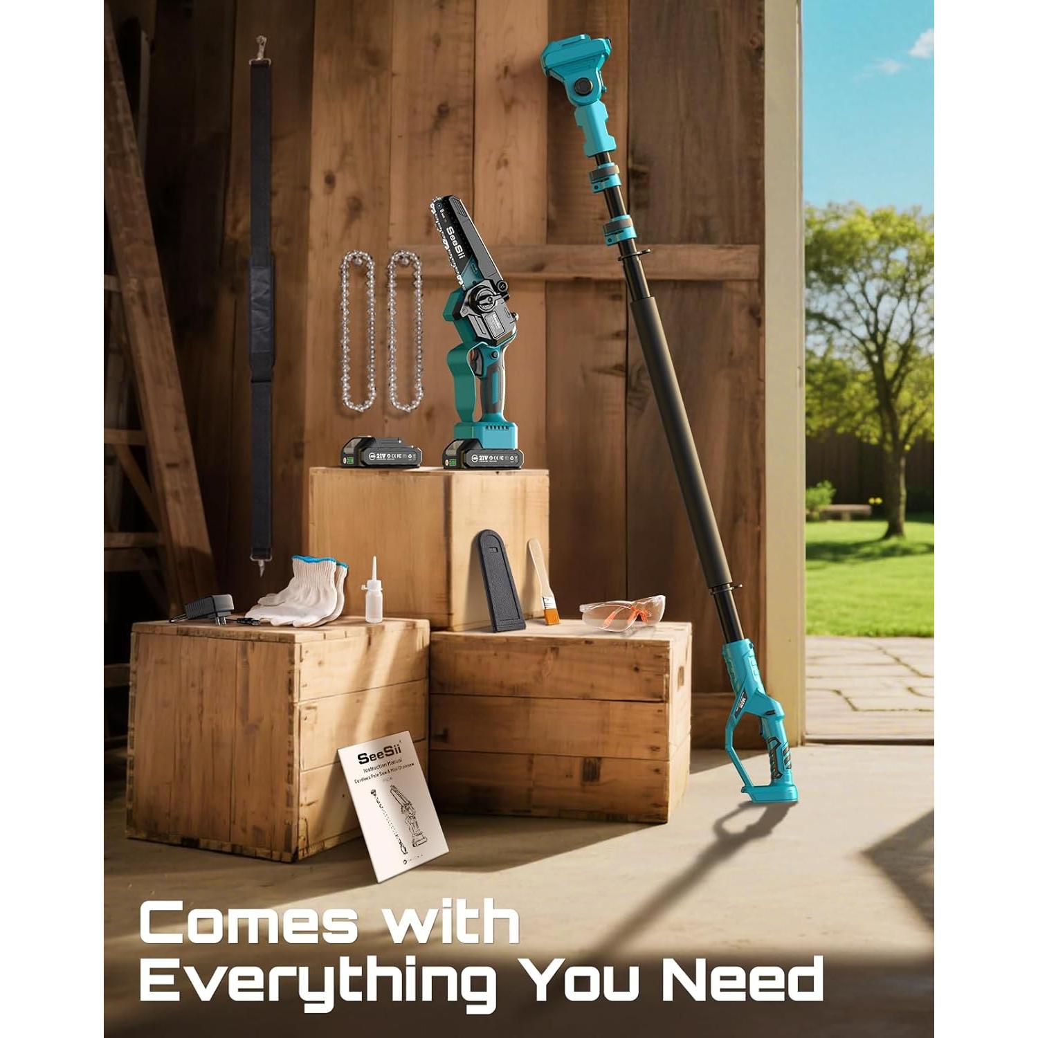 Sierra Eléctrica de Poste SEESII PS600 2-en-1 15 cm Inalámbrica