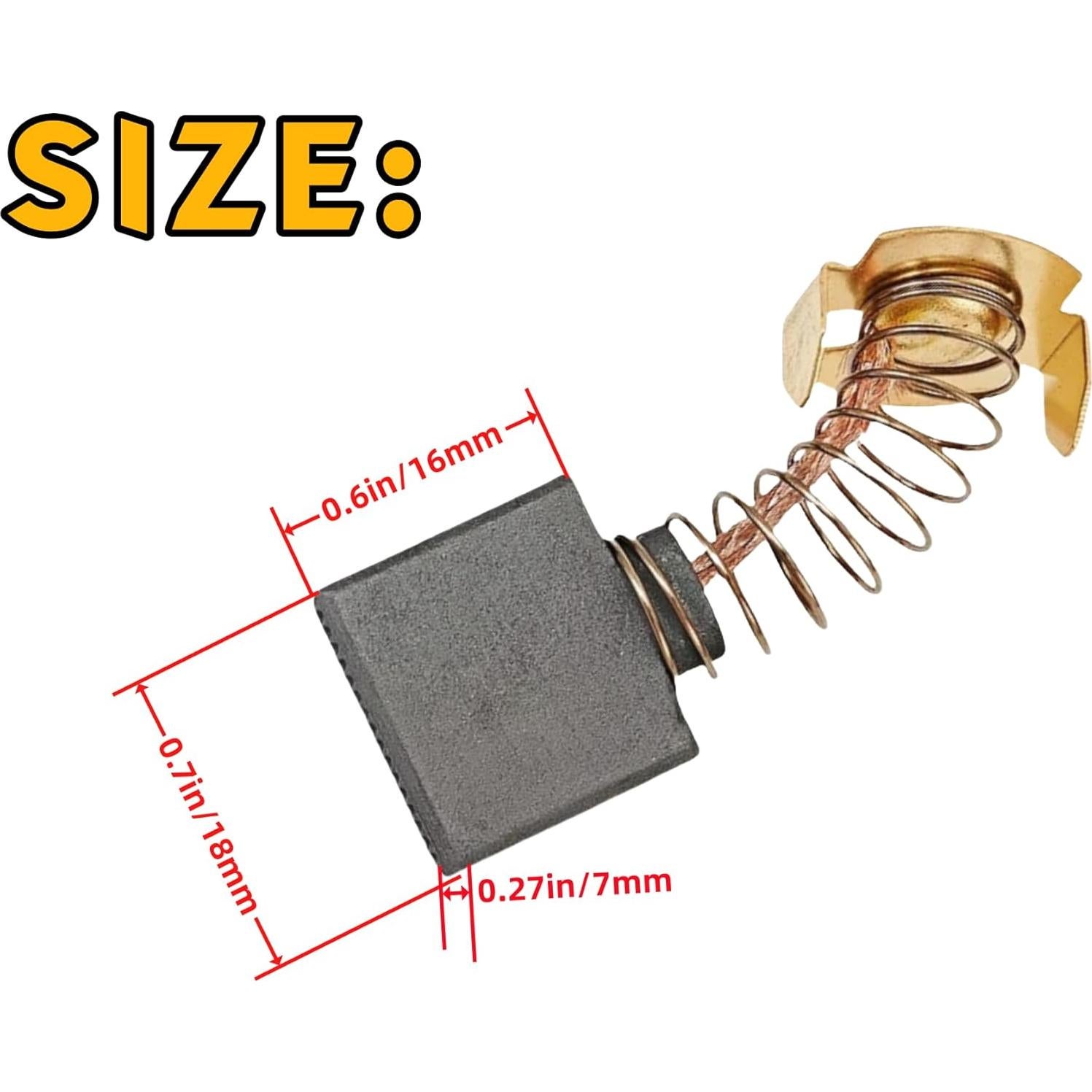 Cepillos de Carbono Makita CB204 - 4 Piezas, 1.60x1.80x0.68 cm