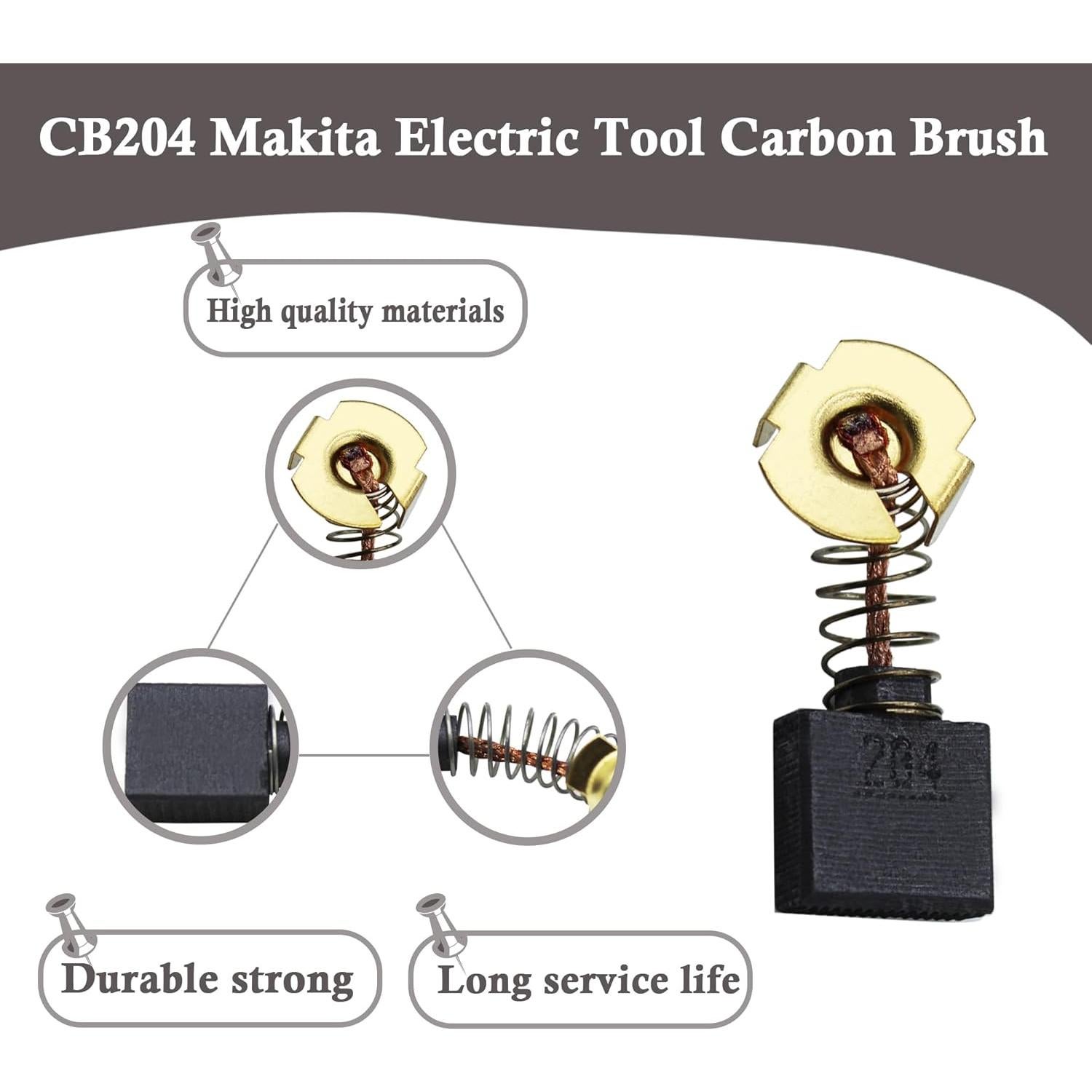 Cepillos de Carbón CB204 para Amoladora Makita GA7021 - 4 Pcs