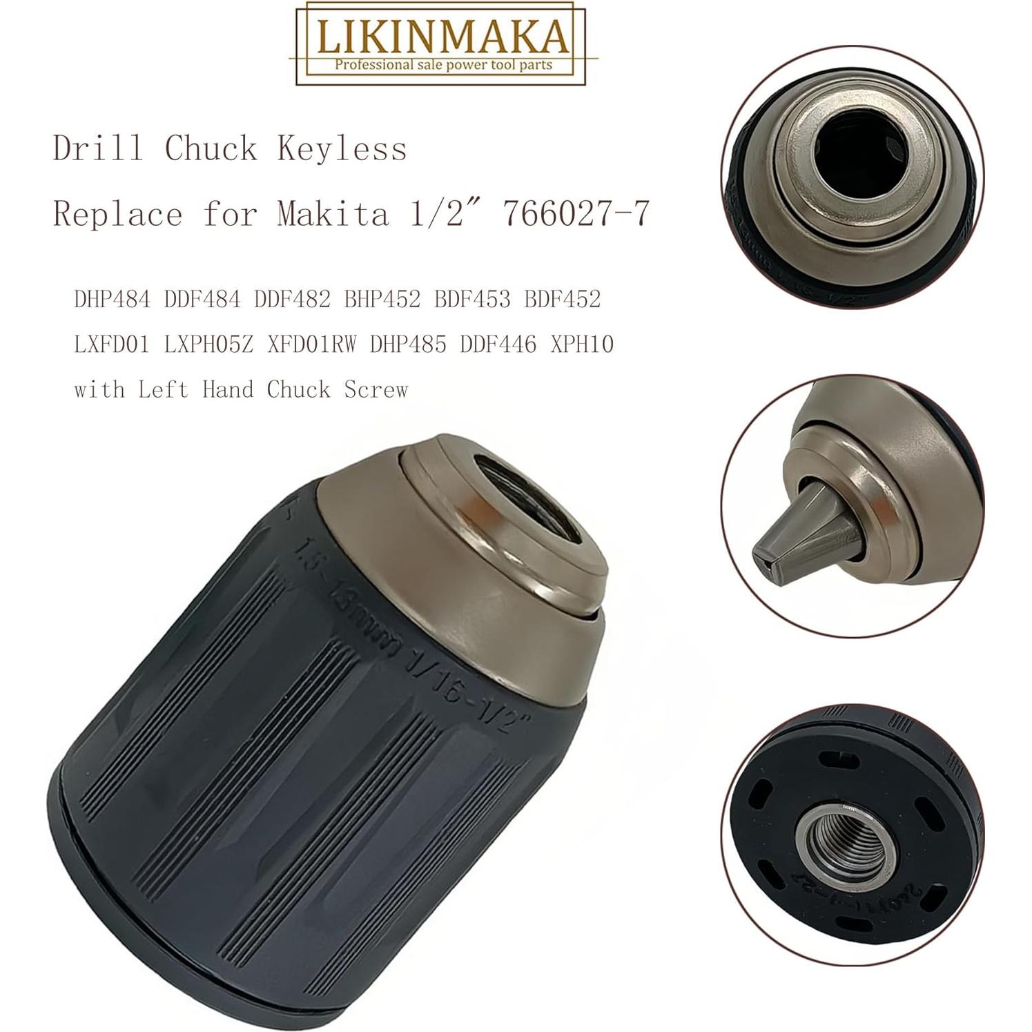 Mandril sin llave 1/2" LIKINMAKA para Makita DHP484 DDF484
