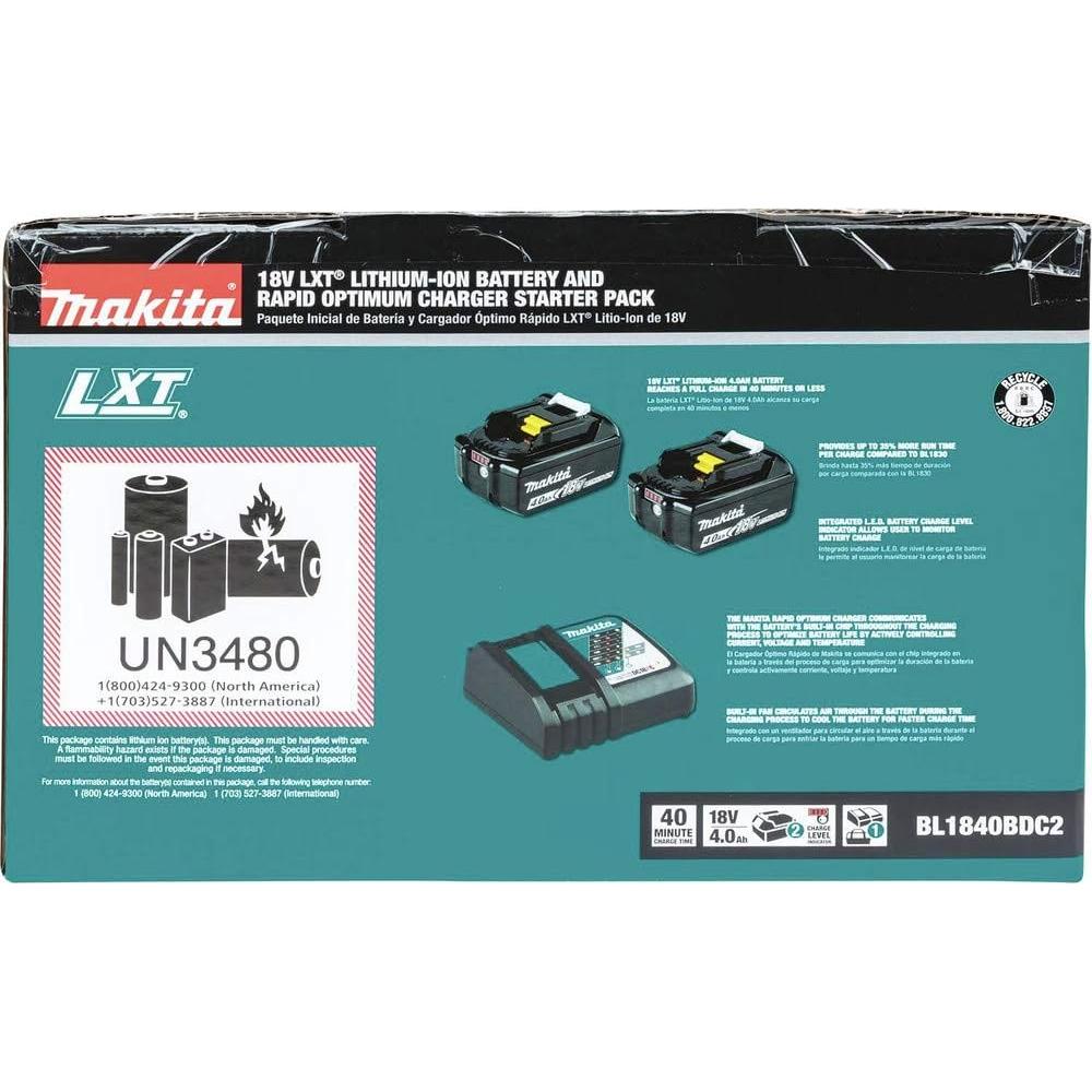 Batería de Iones de Litio 18V 4.0Ah Makita + Cargador Rápido